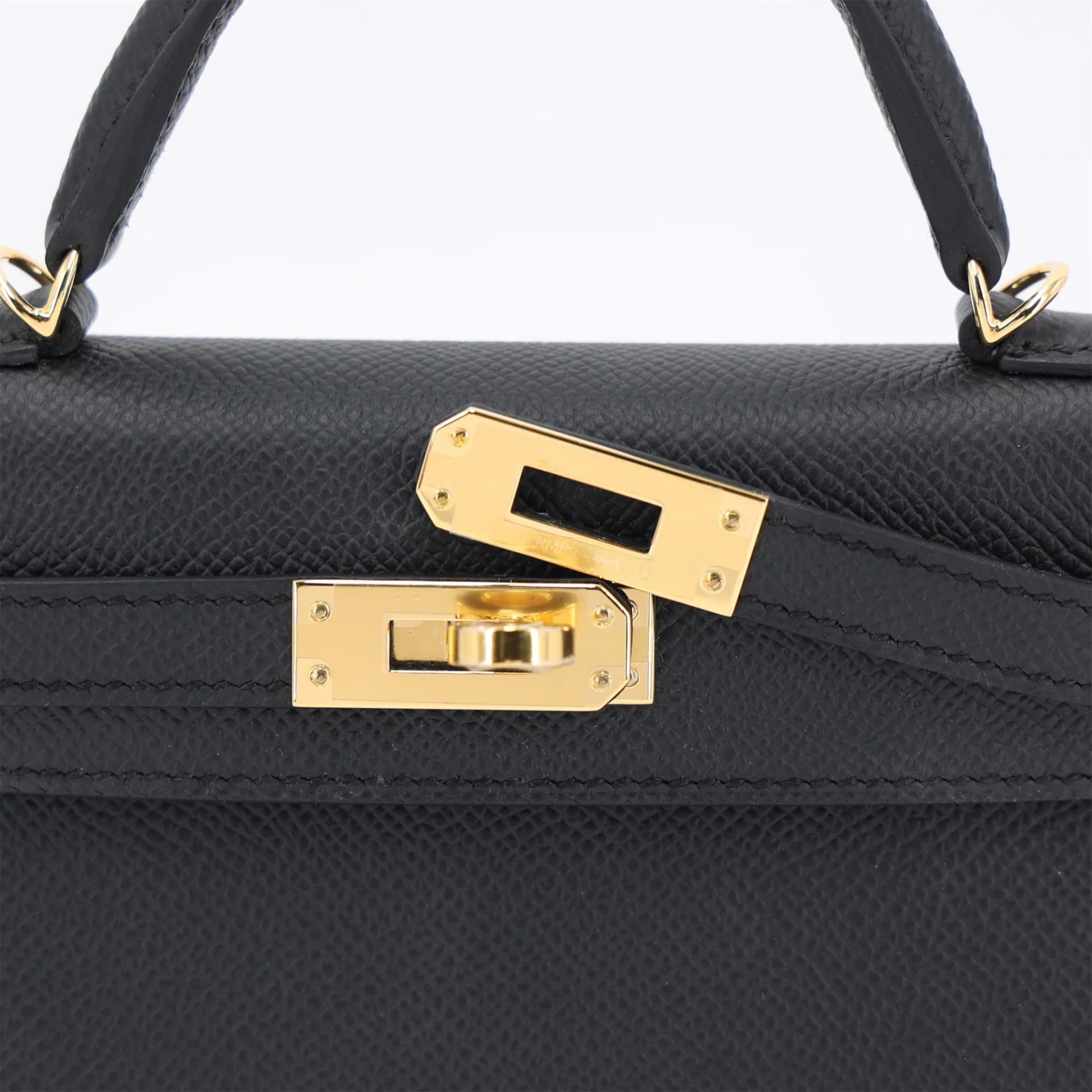 ランク N 新品 HERMÈS エルメス ミニケリー2 ブラック エプソン ゴールド金具 G刻印 (2026) - 8
