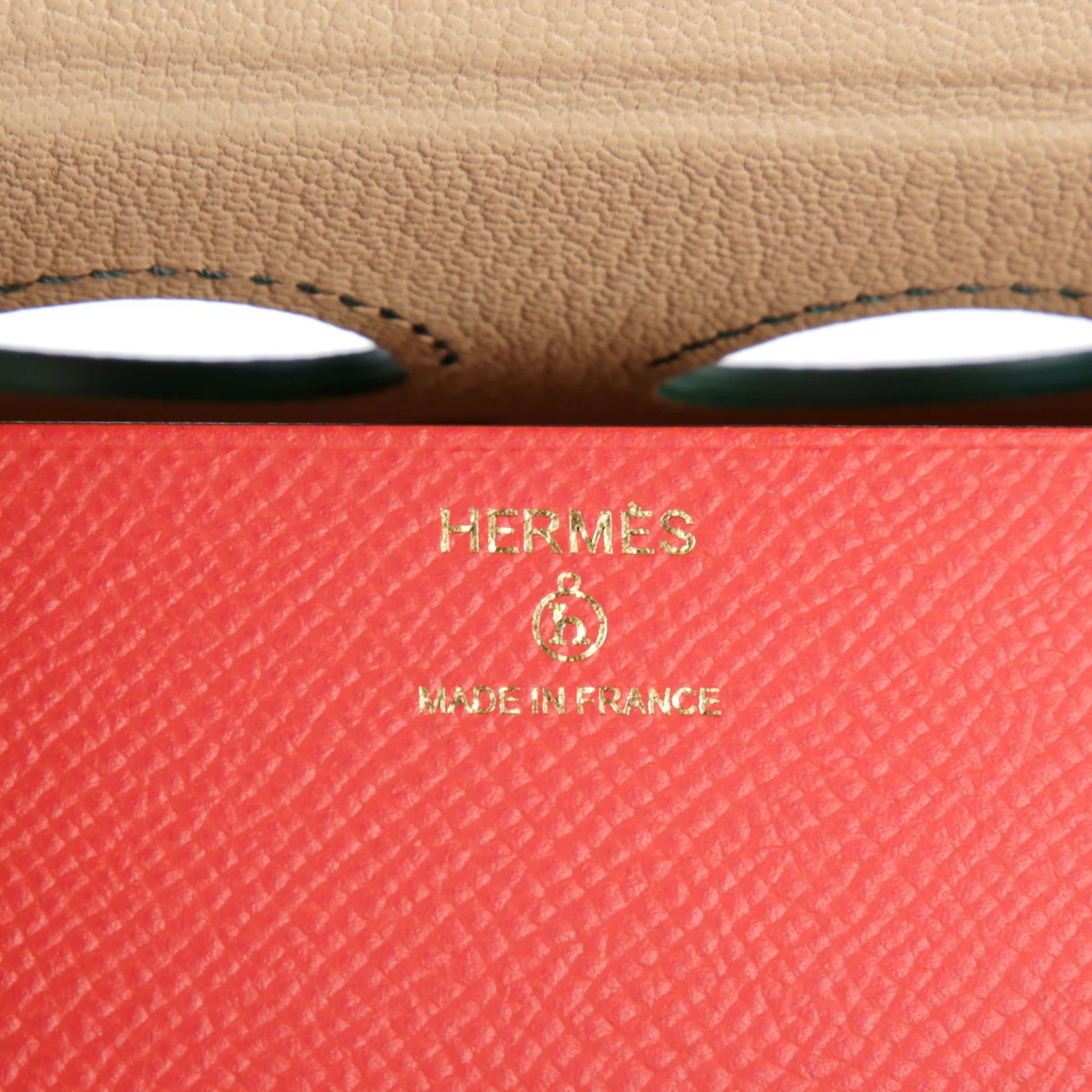 未使用保存品 HERMÈS 愛馬仕 限量收藏款 Robot Cube 迷你晚宴包 T5 蜜桃粉 Rose Jaipur 6Q 翡翠綠 Vert Emeraude 89 黑色 Noir (Black) □ 短吻鱷 亮面 Epsom牛皮 金扣 - 13