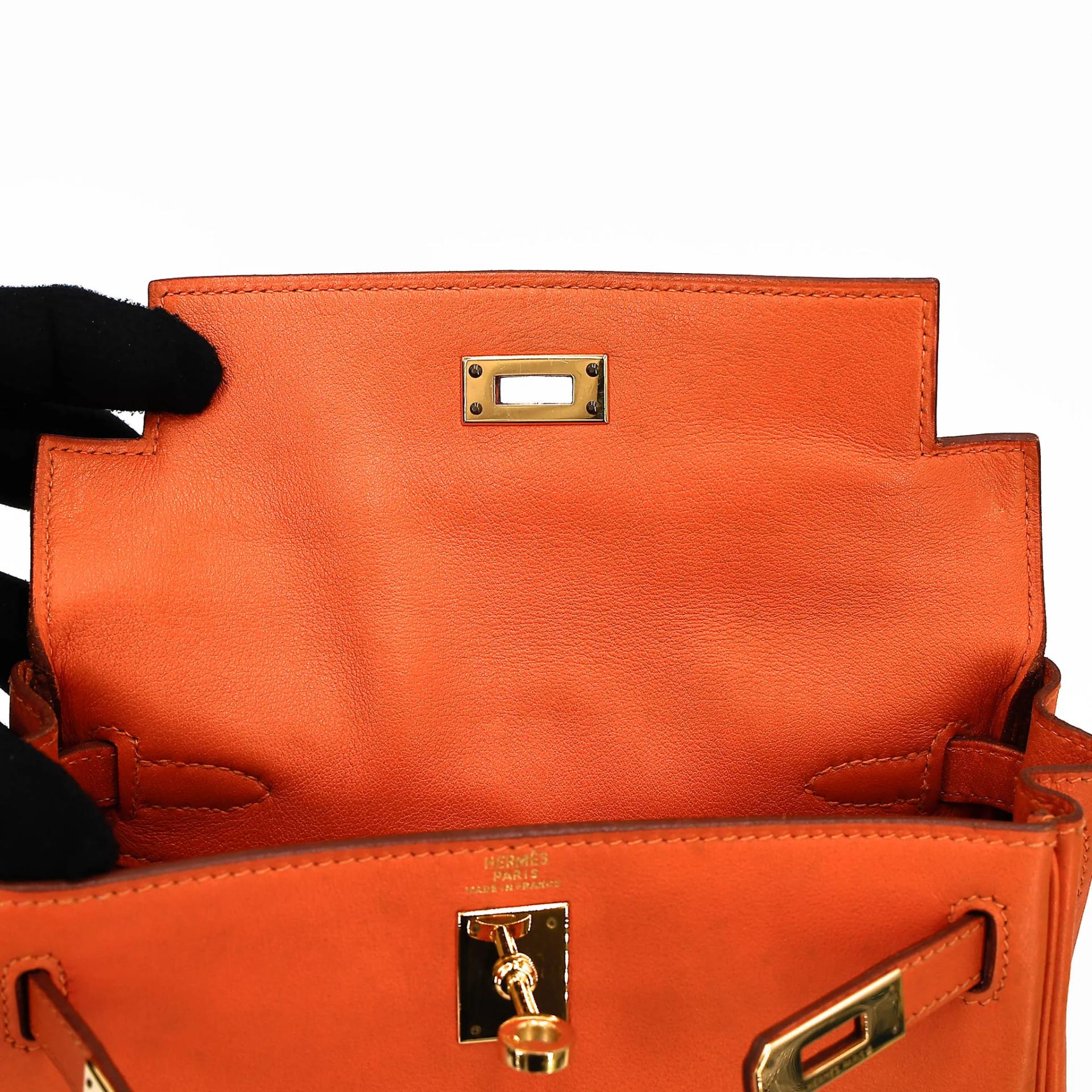 ランク A HERMÈS エルメス ケリーアド PM オレンジ (93) スイフト ゴールド金具 □A刻印 (1997) - 26