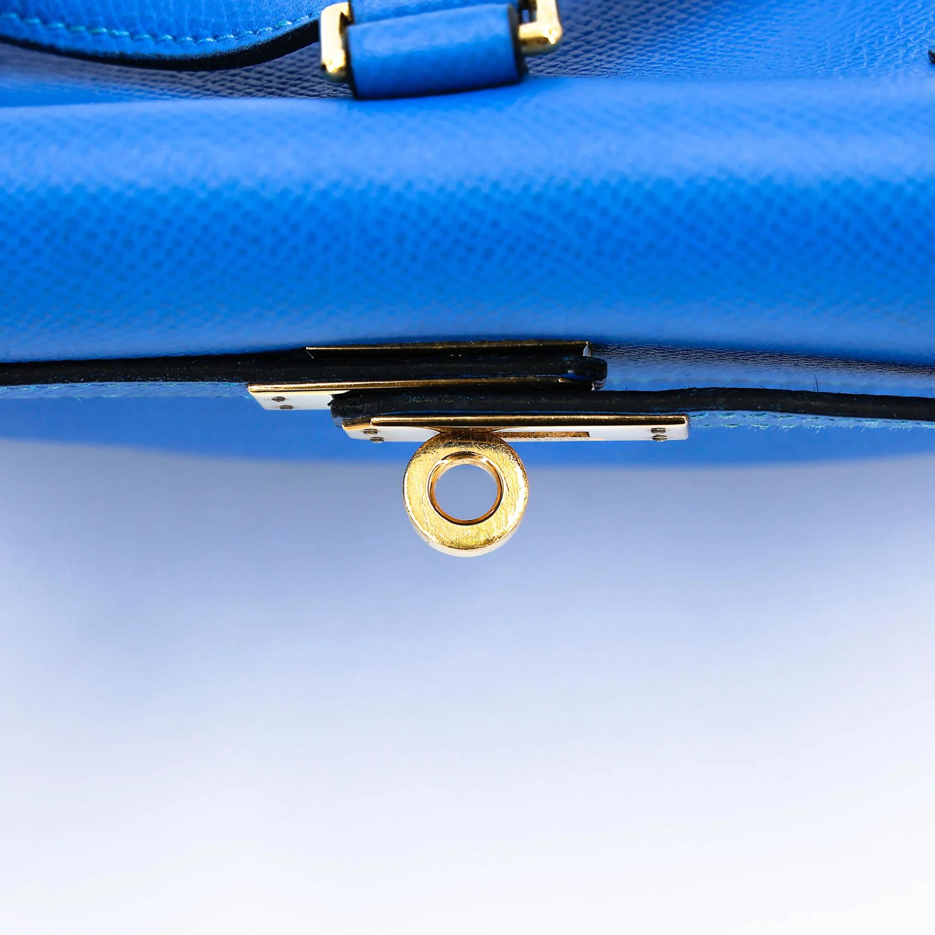ランク A HERMÈS エルメス ケリーアド PM ブルーフランス (71) エプソン ゴールド金具 □A刻印 (1997) - 18