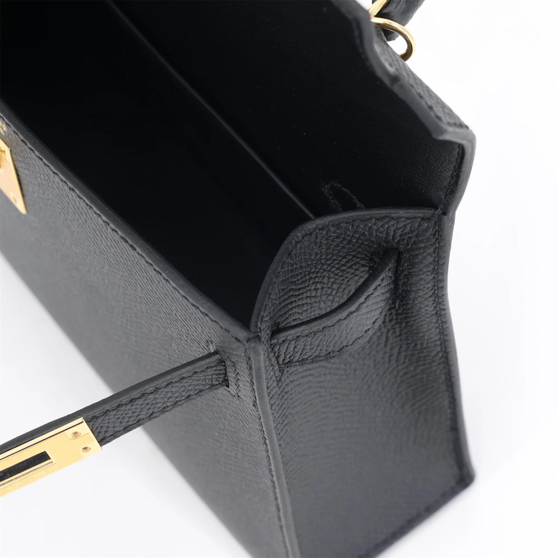ランク N 新品 HERMÈS エルメス ミニケリー2 ブラック エプソン ゴールド金具 G刻印 (2026) - 13
