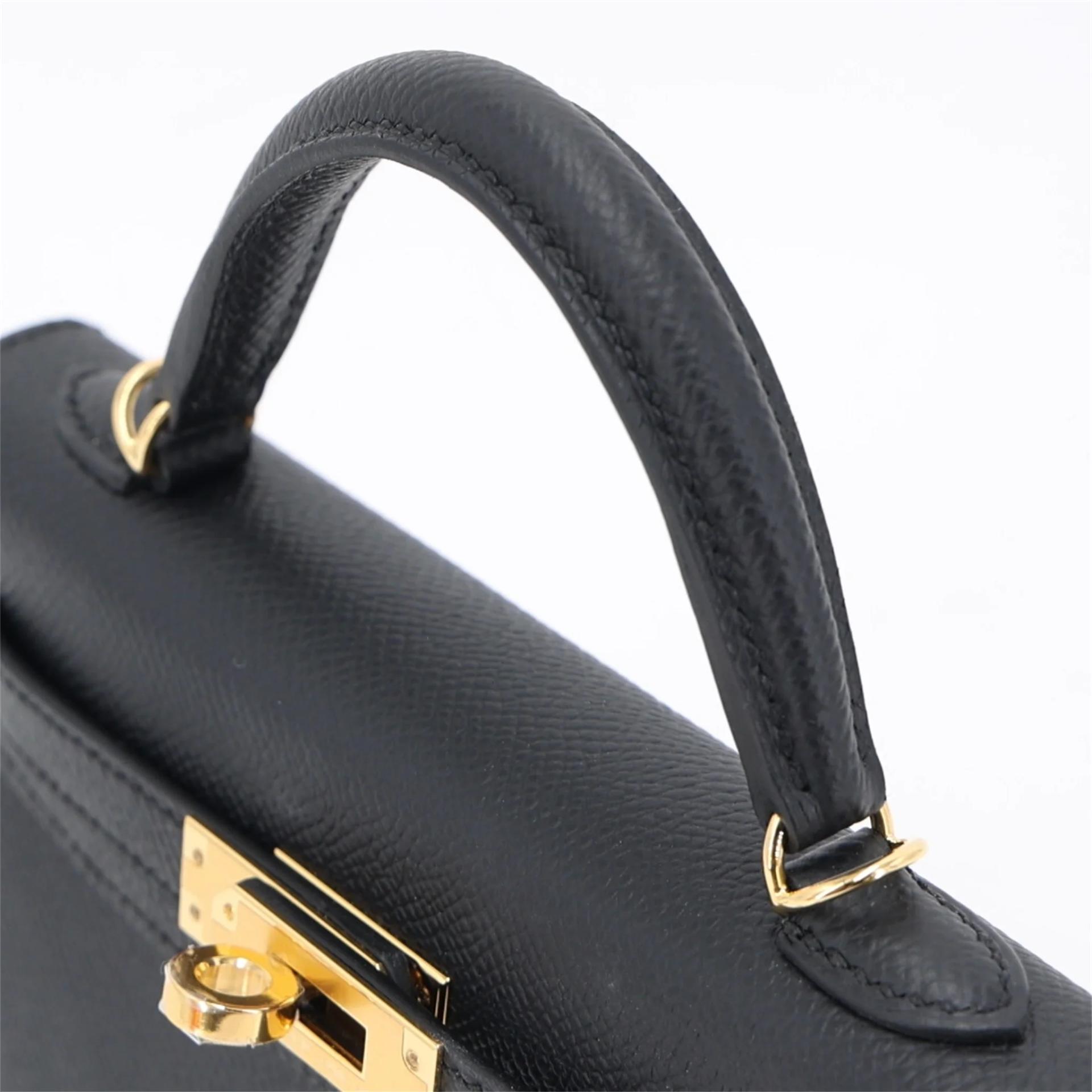 ランク N 新品 HERMÈS エルメス ミニケリー2 ブラック エプソン ゴールド金具 G刻印 (2026) - 3