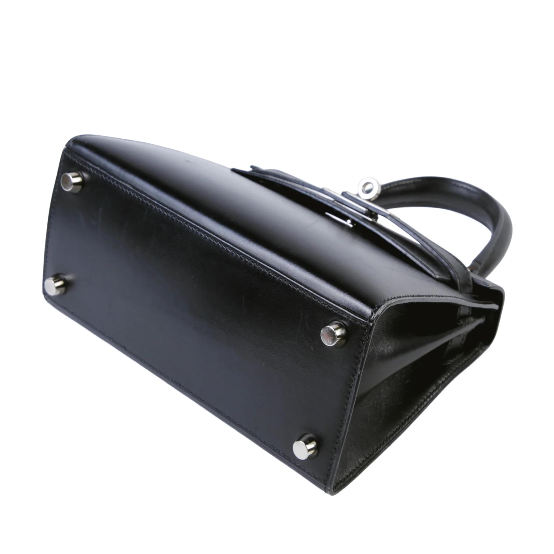 中古AB HERMÈS 愛馬仕 Mini Kelly 20 89 黑色 Noir (Black) Box牛皮 銀扣 □C刻 1999年 - 5