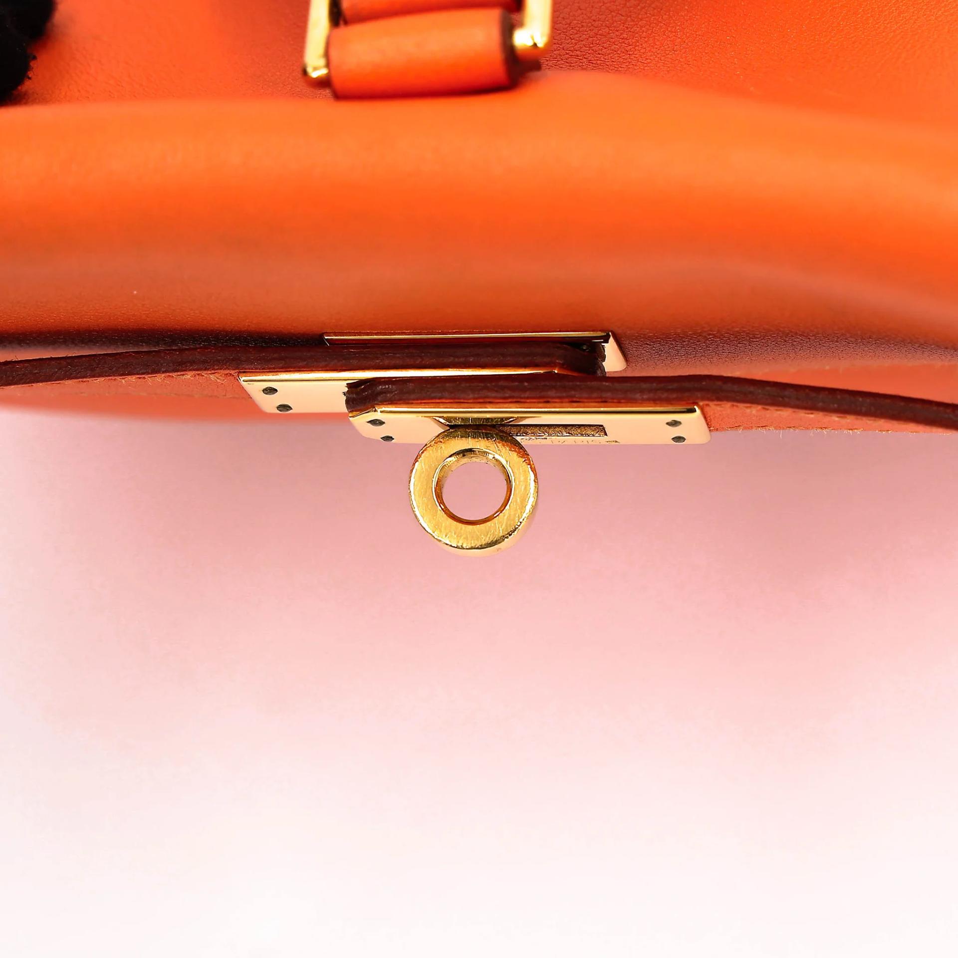 ランク A HERMÈS エルメス ケリーアド PM オレンジ (93) スイフト ゴールド金具 □A刻印 (1997) - 23