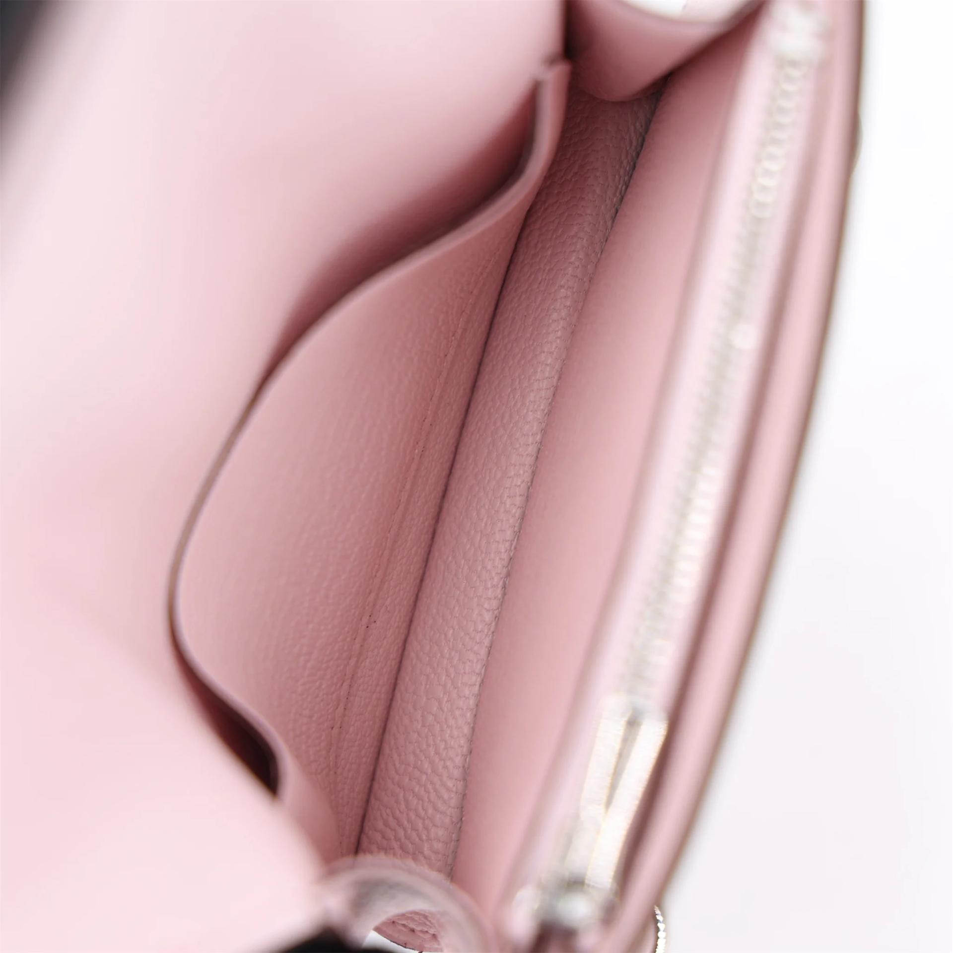 ランク N 新品 HERMÈS エルメス ロウリススリム ローズダーリン (M7) シェーブル シルバー金具 K刻印 (2025) - 9