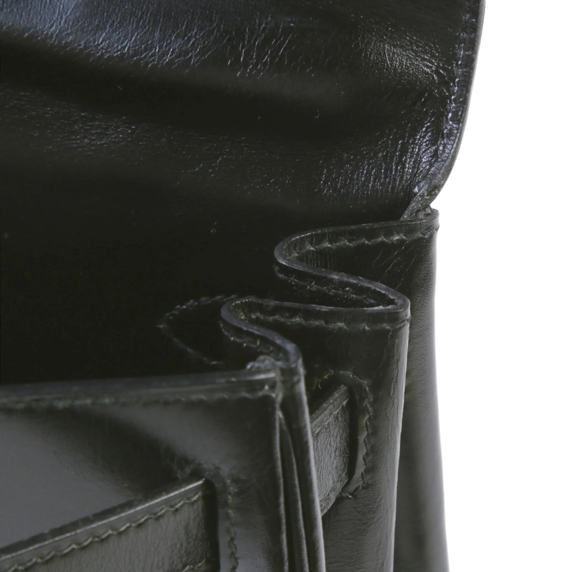 ランク A HERMÈS エルメス ケリー28  内縫い ブラック (89) ボックスカーフ ゴールド金具 〇S刻印 (1989) - 12
