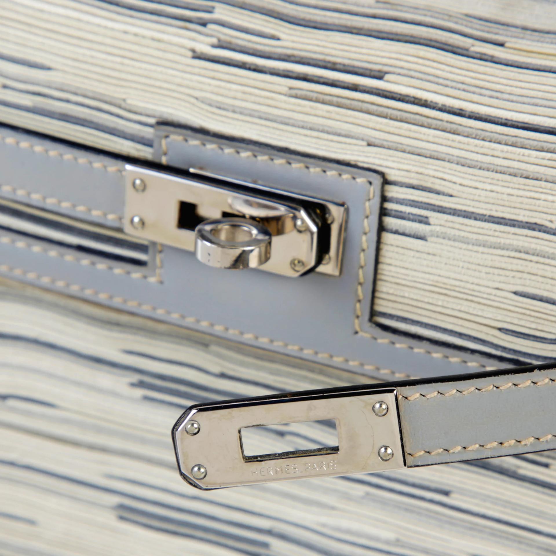A美品 HERMÈS 愛馬仕 限量收藏款 Kelly 25 外縫 灰色 Vibrato 羊切皮 Box牛皮 銀扣 □D刻 2000年 - 8