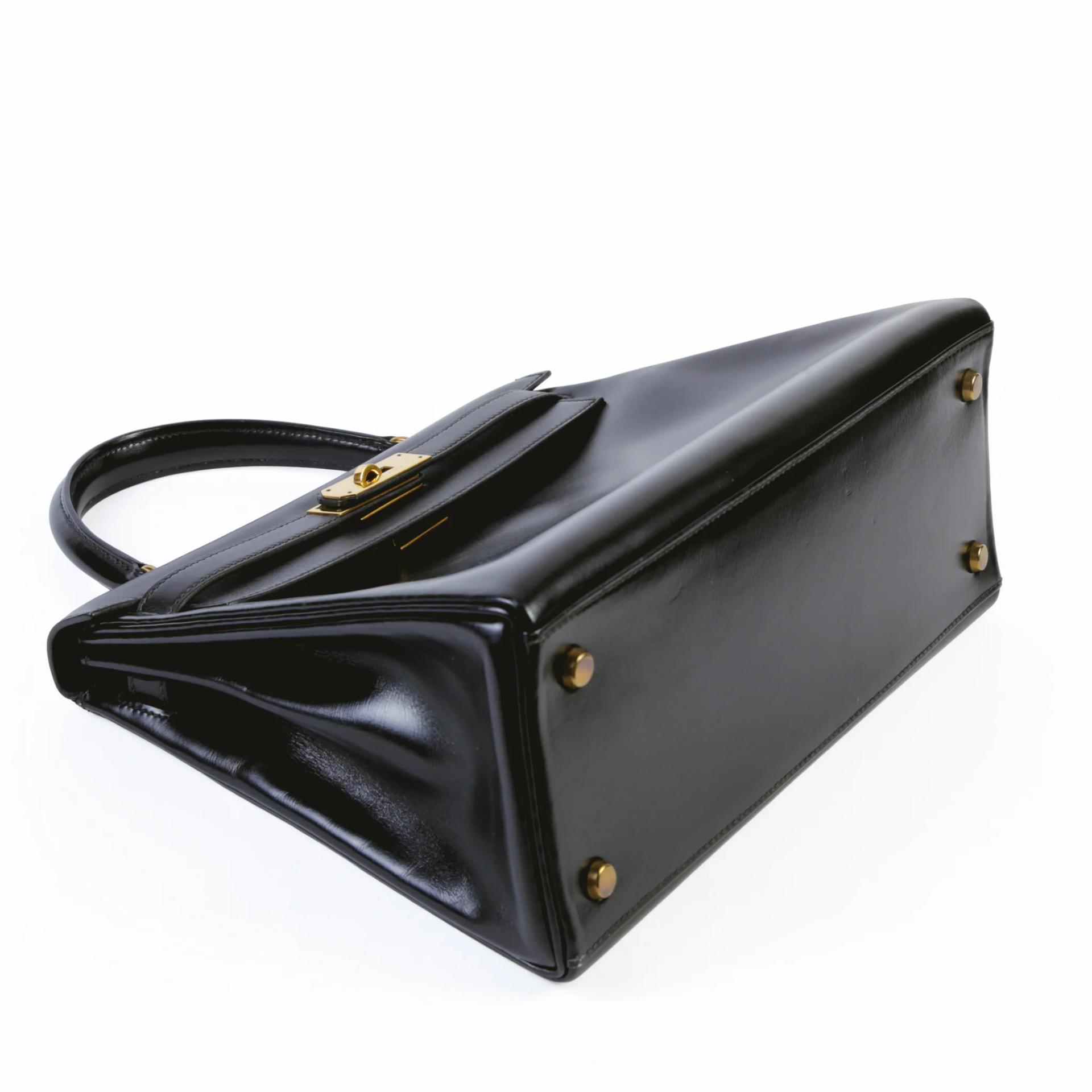 ランク A HERMÈS エルメス ケリー28  内縫い ブラック (89) ボックスカーフ ゴールド金具 〇S刻印 (1989) - 4