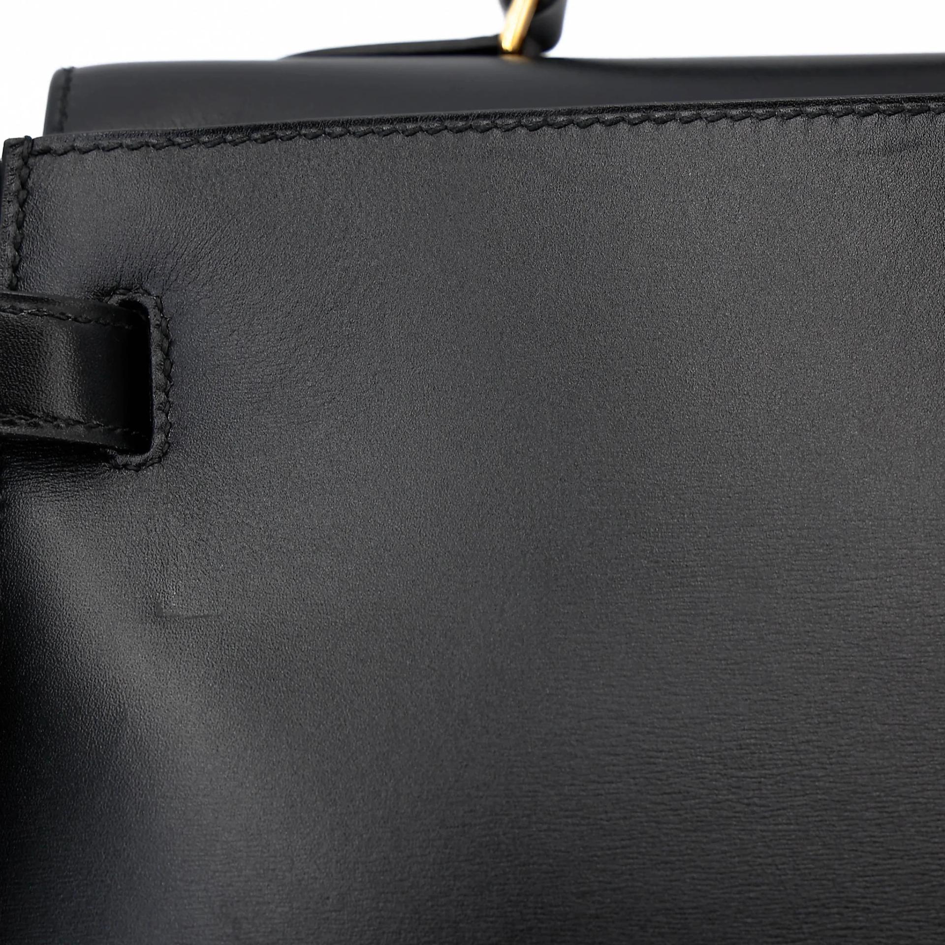 ランク A HERMÈS エルメス ケリー32 ブラック (89) ボックスカーフ ゴールド金具 □A刻印 (1997) - 32