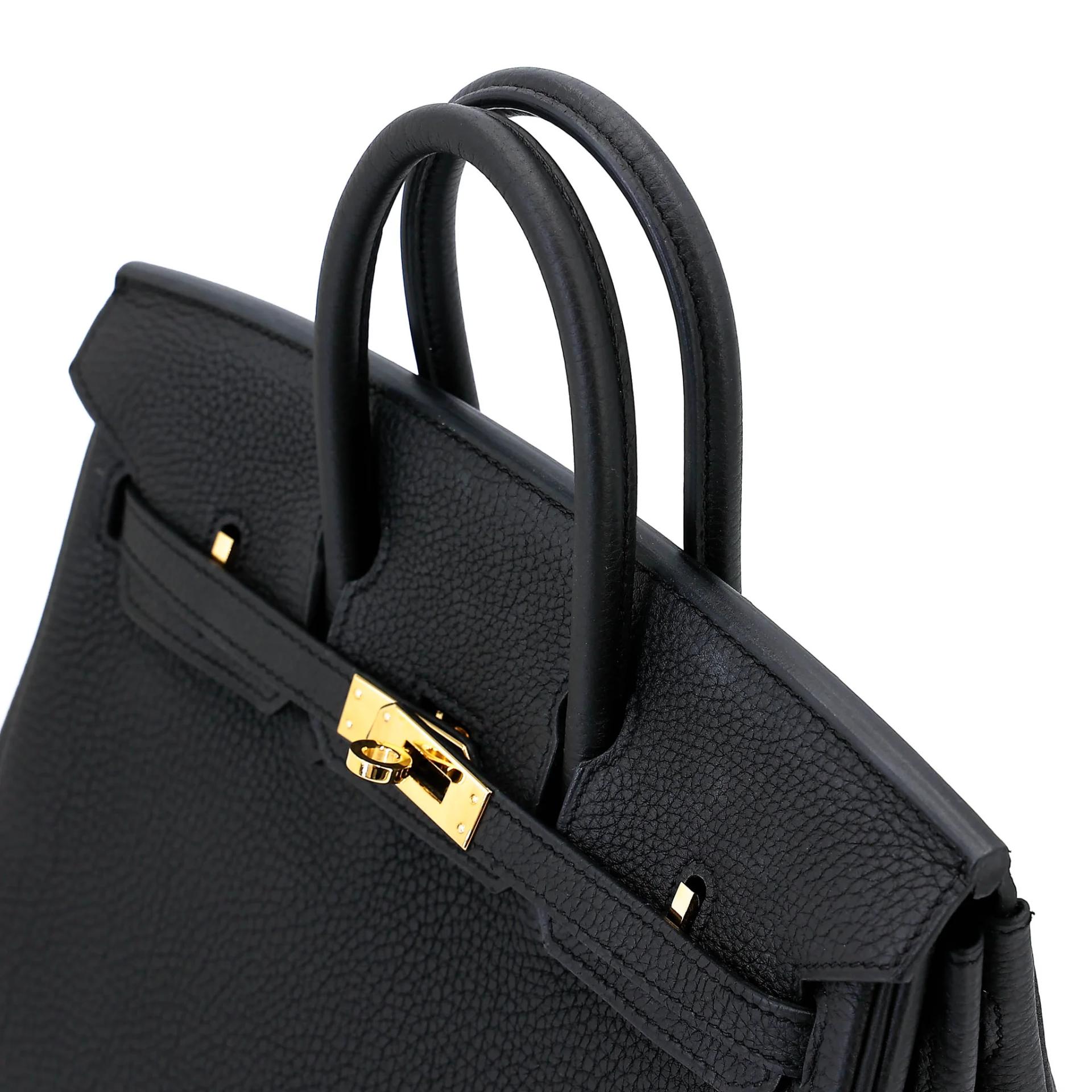 ランク A HERMÈS エルメス バーキン25 ブラック (89) トゴ ゴールド金具 X刻印 (2016) - 3