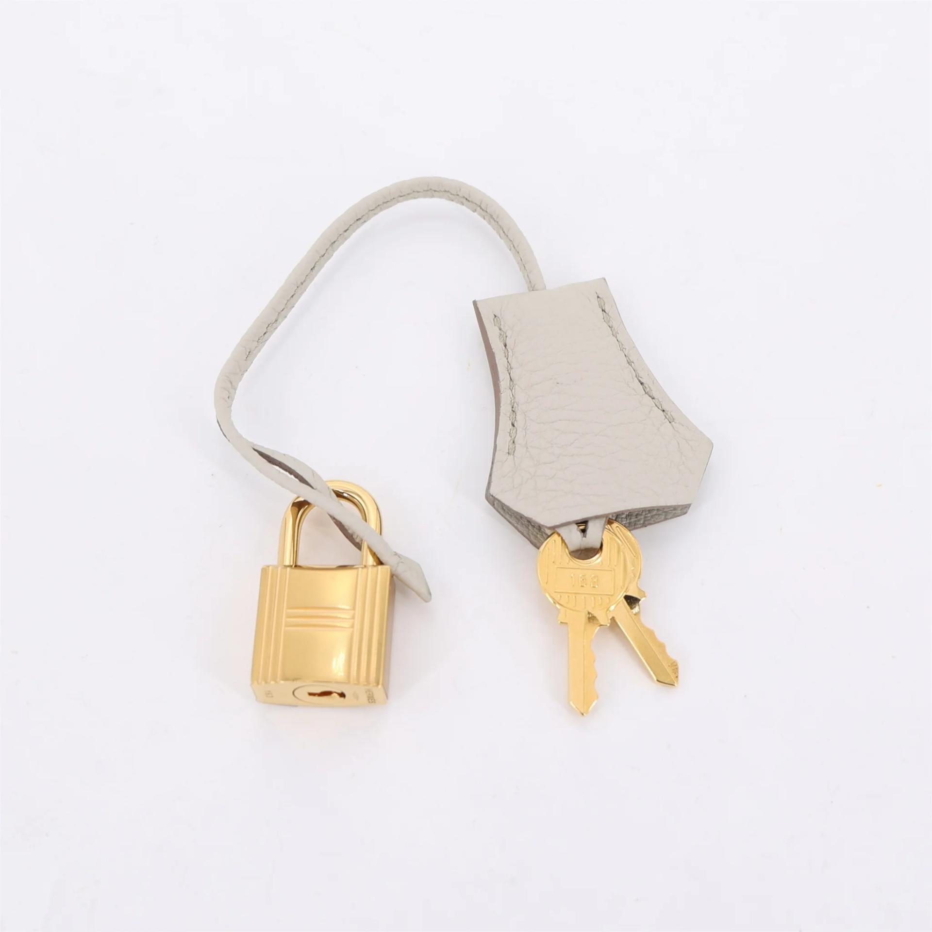 Unused ( Rank NS ) HERMÈS Birkin 25 Beton (8L) Togo Gold hardware U (2022) - 17