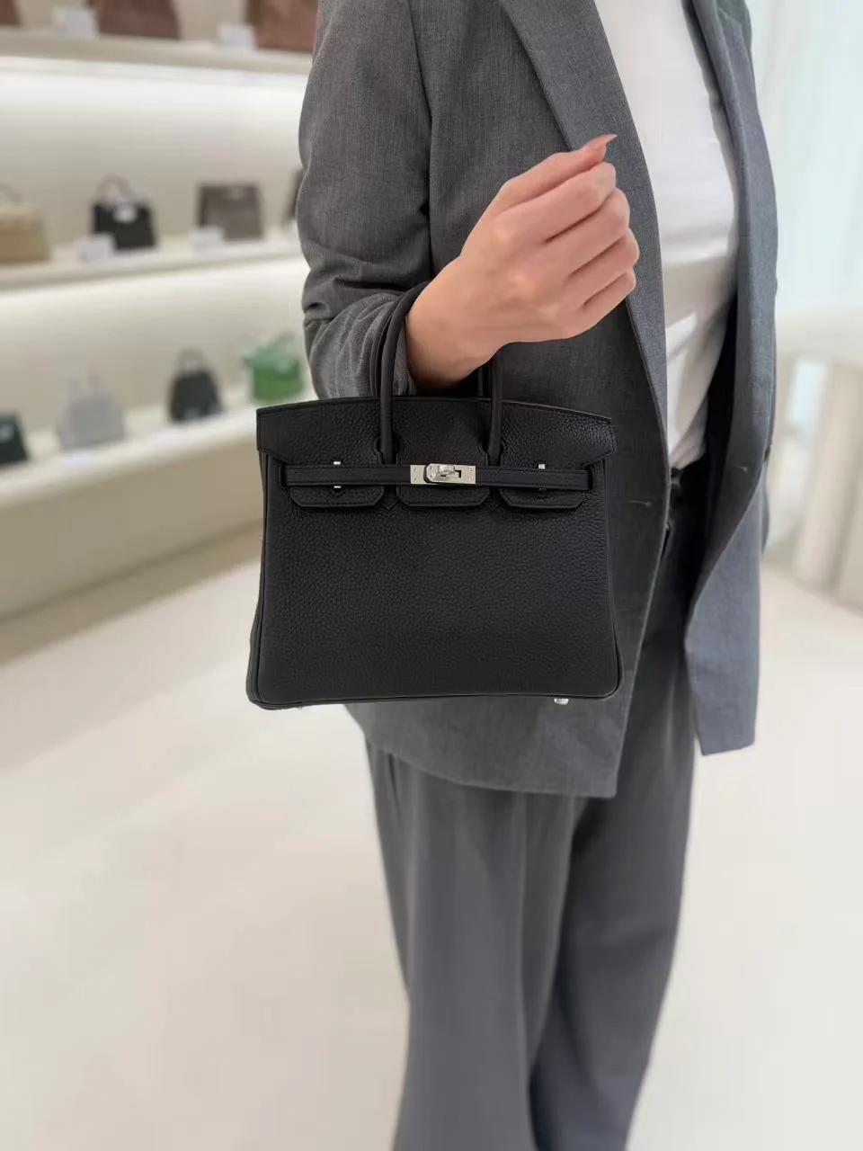 ランク N 新品 HERMÈS エルメス バーキン25 ブラック (89) トゴ シルバー金具 G刻印 (2026) - 5