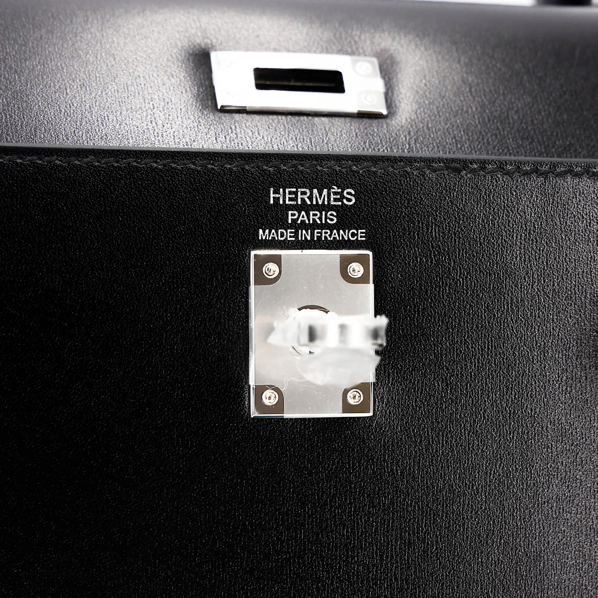 ランク N 新品 HERMÈS エルメス ケリー25 ブラック (89) ボックスカーフ シルバー金具 G刻印 (2026) - 13