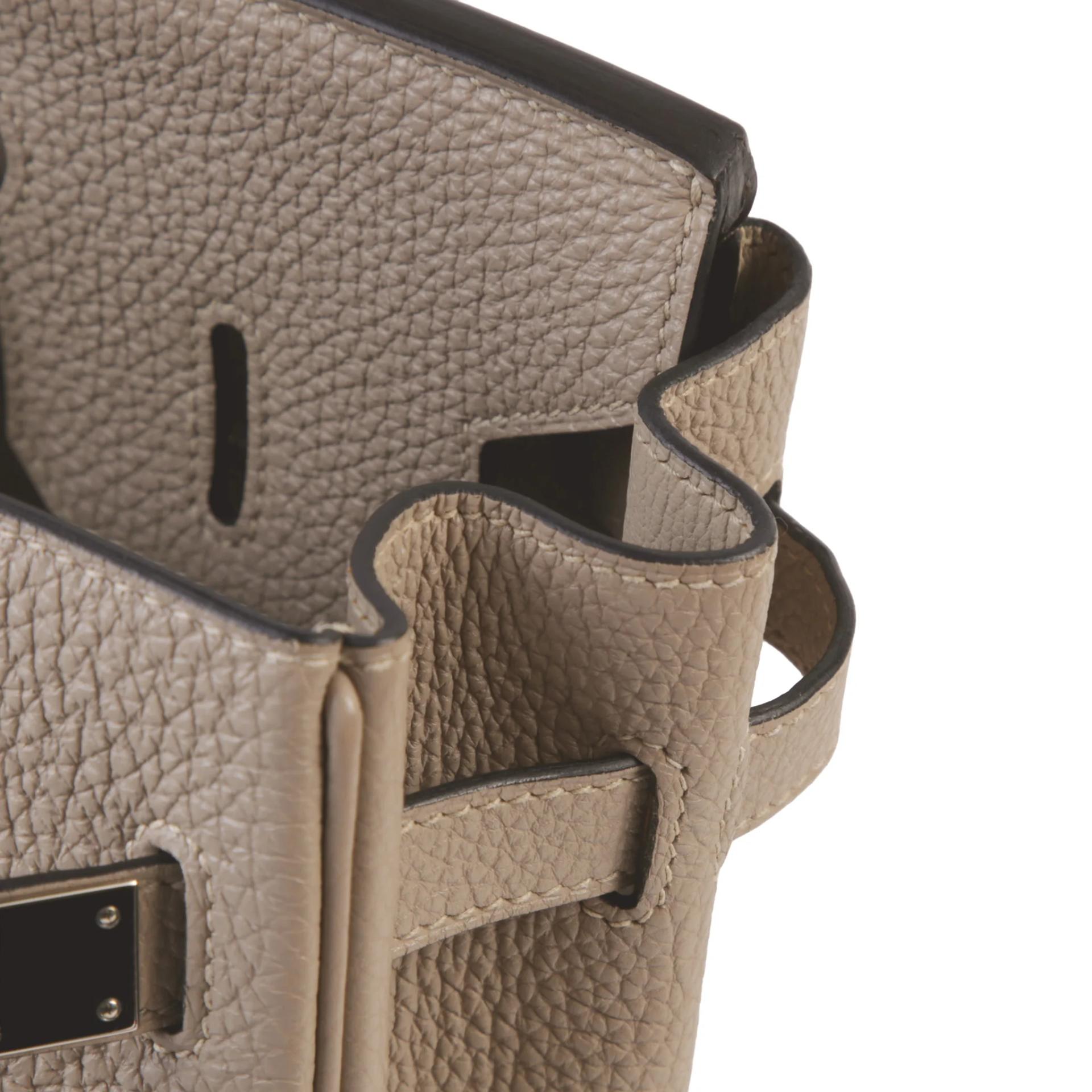 Very Good ( Rank A) HERMÈS Birkin 30 Gris Tourterelle (81) Clemence Palladium hardware Square M (2009) - 12