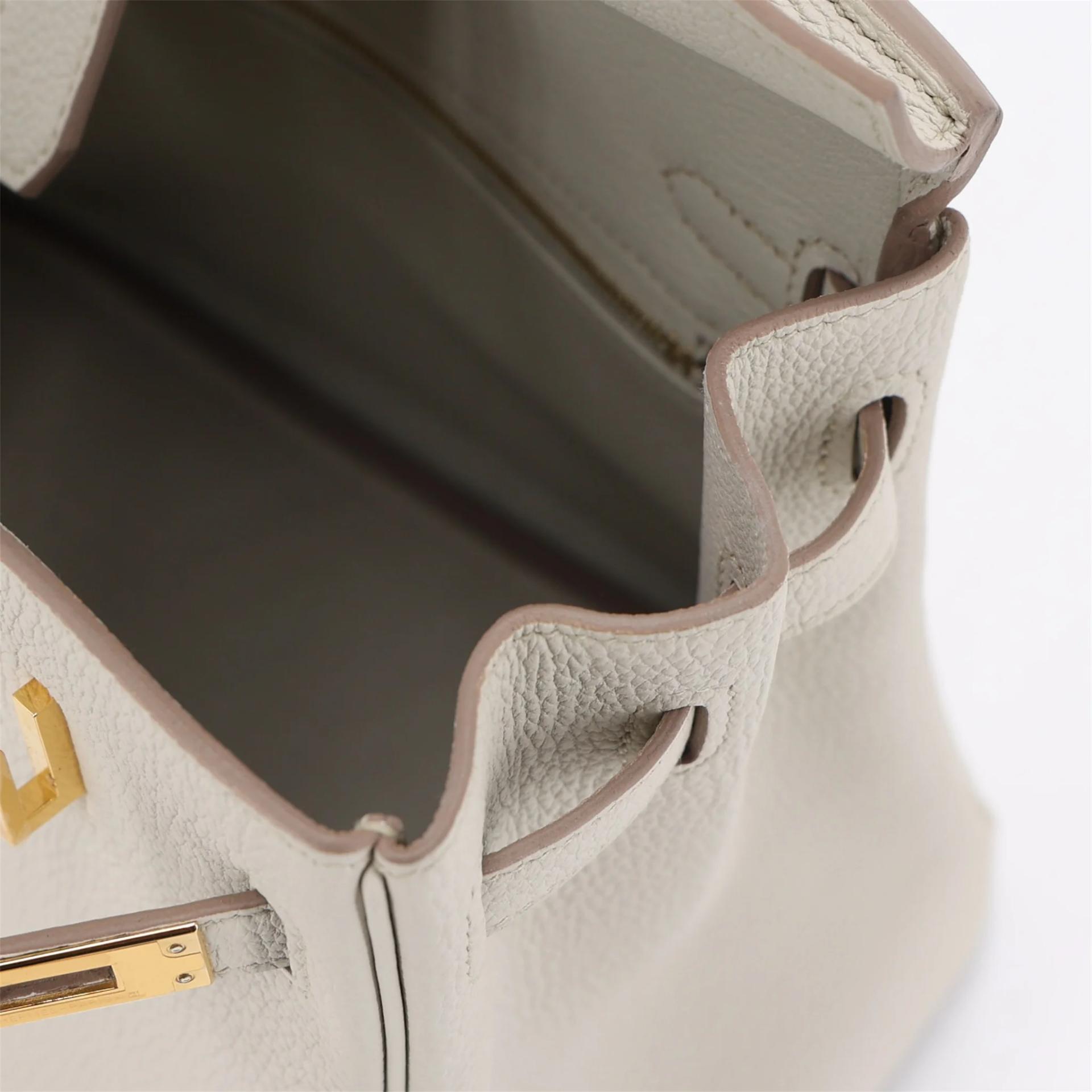 Unused ( Rank NS ) HERMÈS Birkin 25 Beton (8L) Togo Gold hardware U (2022) - 13