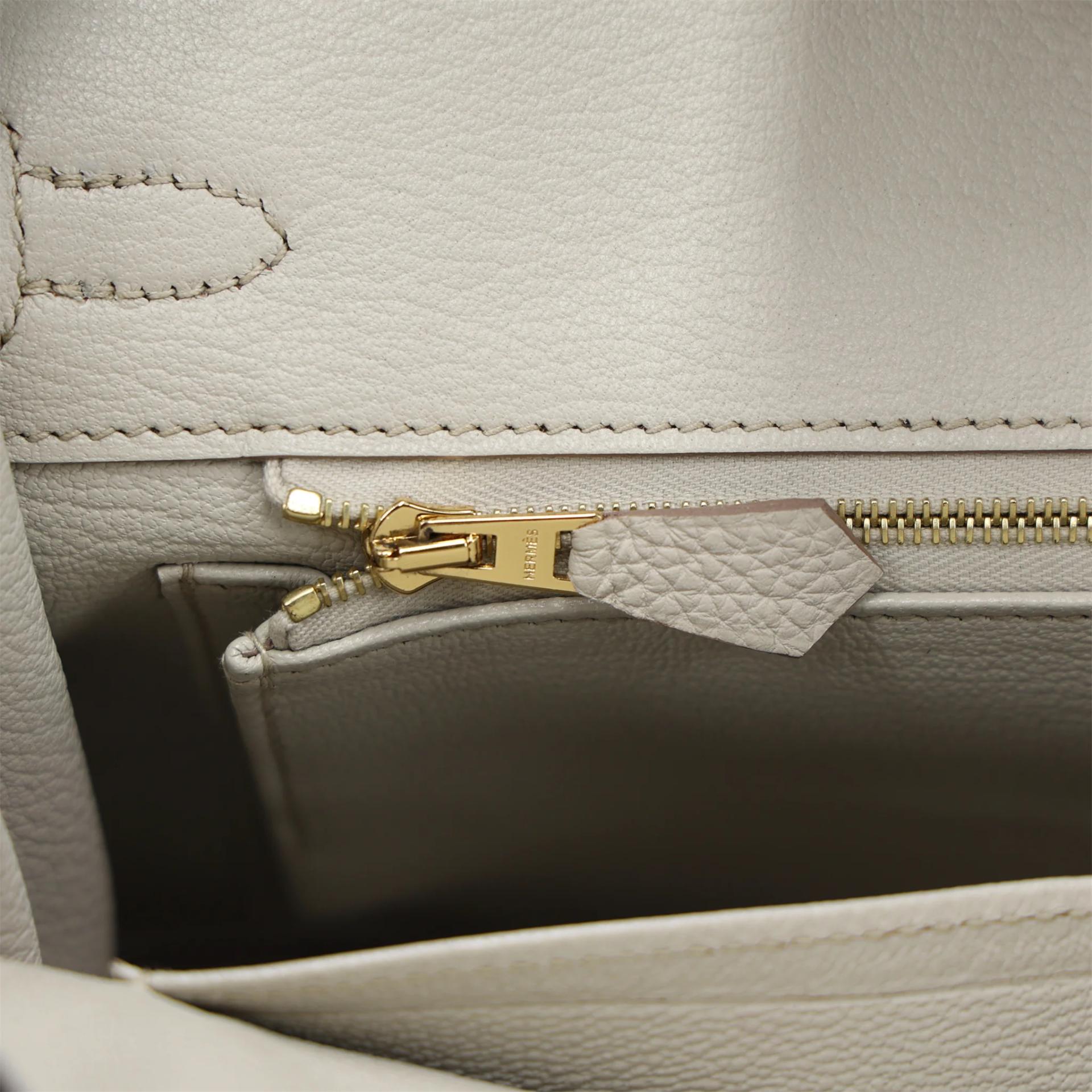 Unused ( Rank NS ) HERMÈS Birkin 25 Beton (8L) Togo Gold hardware U (2022) - 14