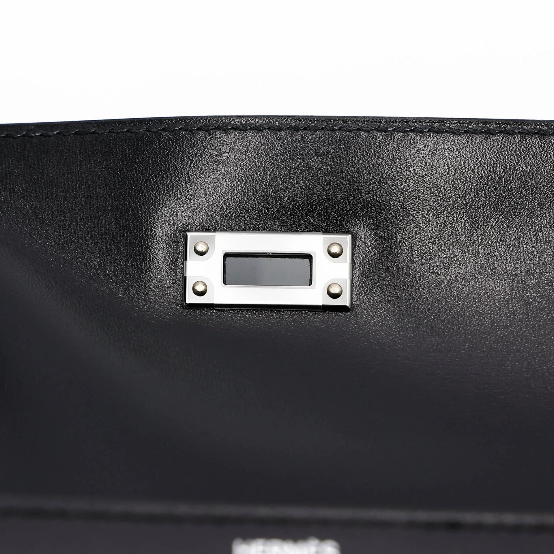 ランク N 新品 HERMÈS エルメス ケリー25 ブラック (89) ボックスカーフ シルバー金具 G刻印 (2026) - 11