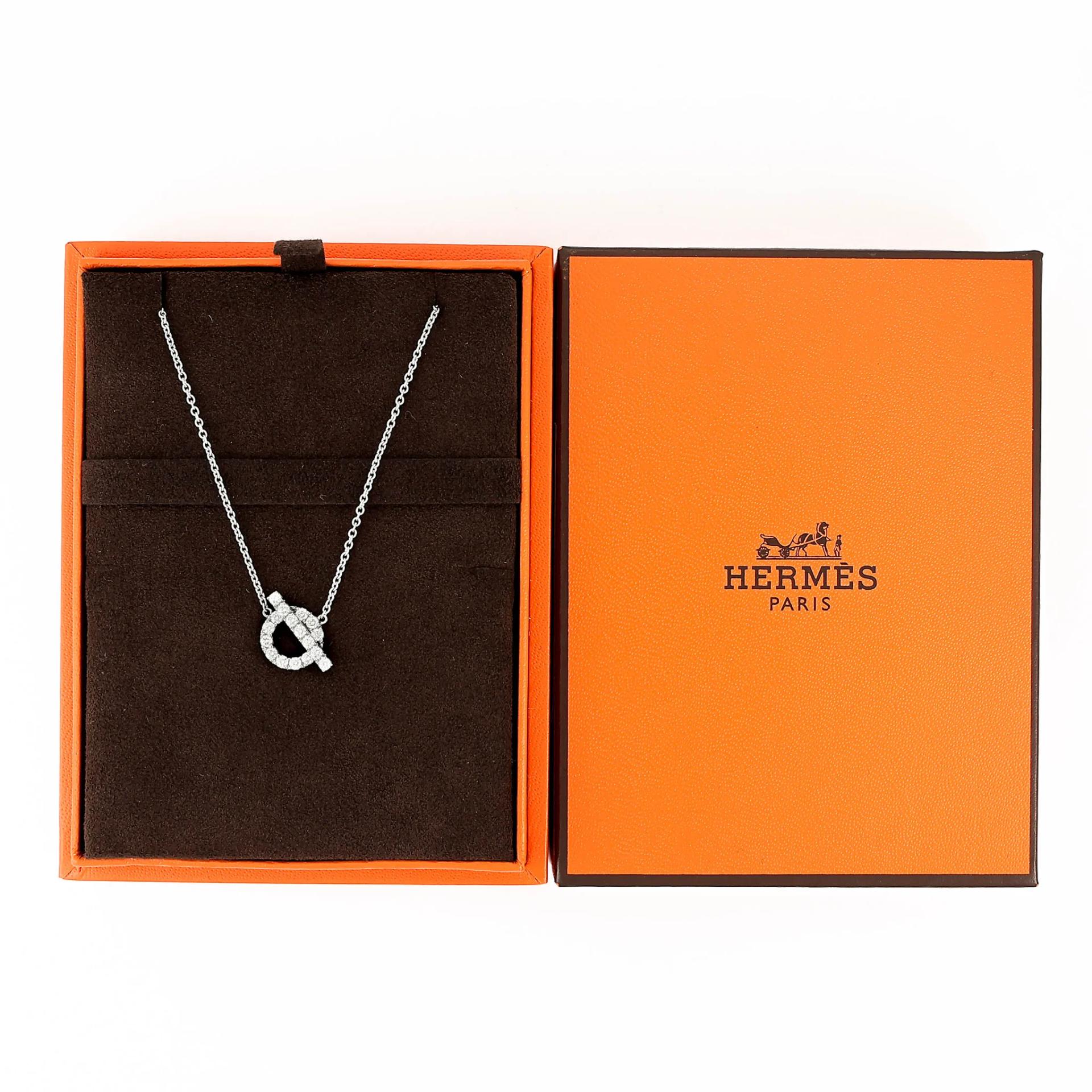 ランク N 新品 HERMÈS エルメス フィネス ネックレス ホワイト K18ホワイトゴールド - 3