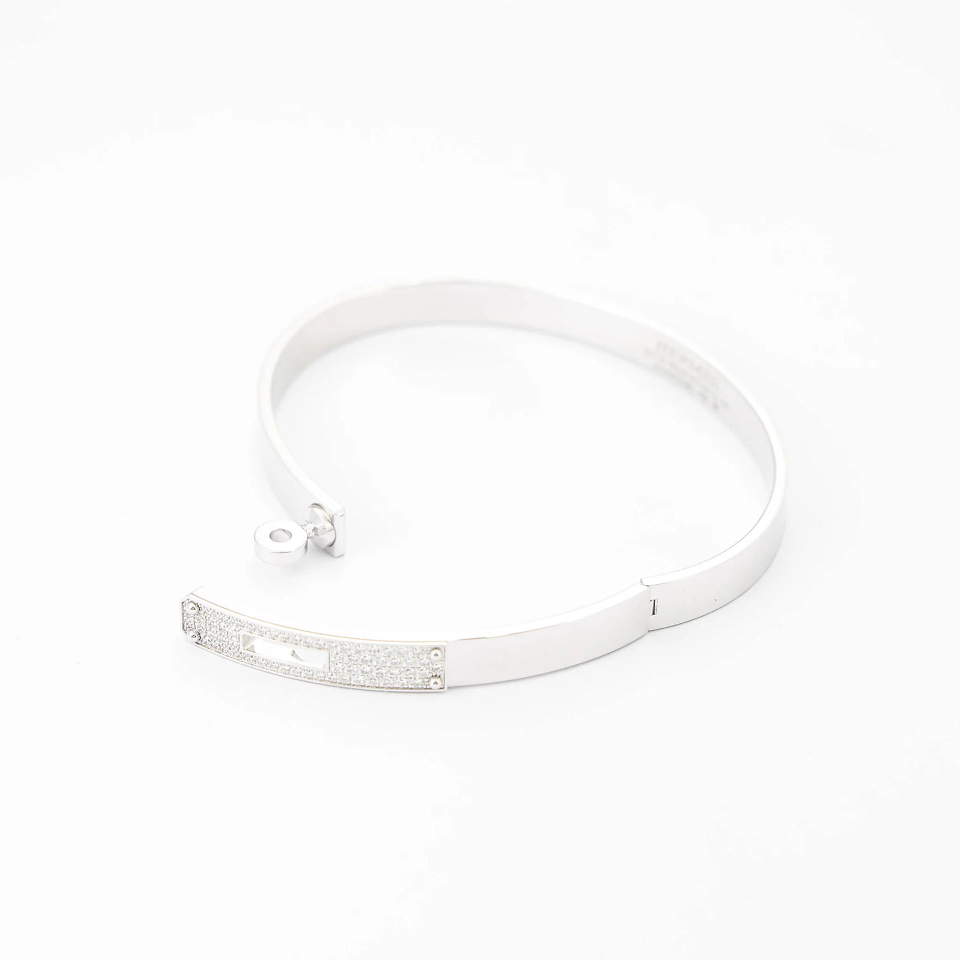 ランク N 新品 HERMÈS エルメス ケリーブレスレット PM ホワイト K18ホワイトゴールド ダイヤモンド - 10