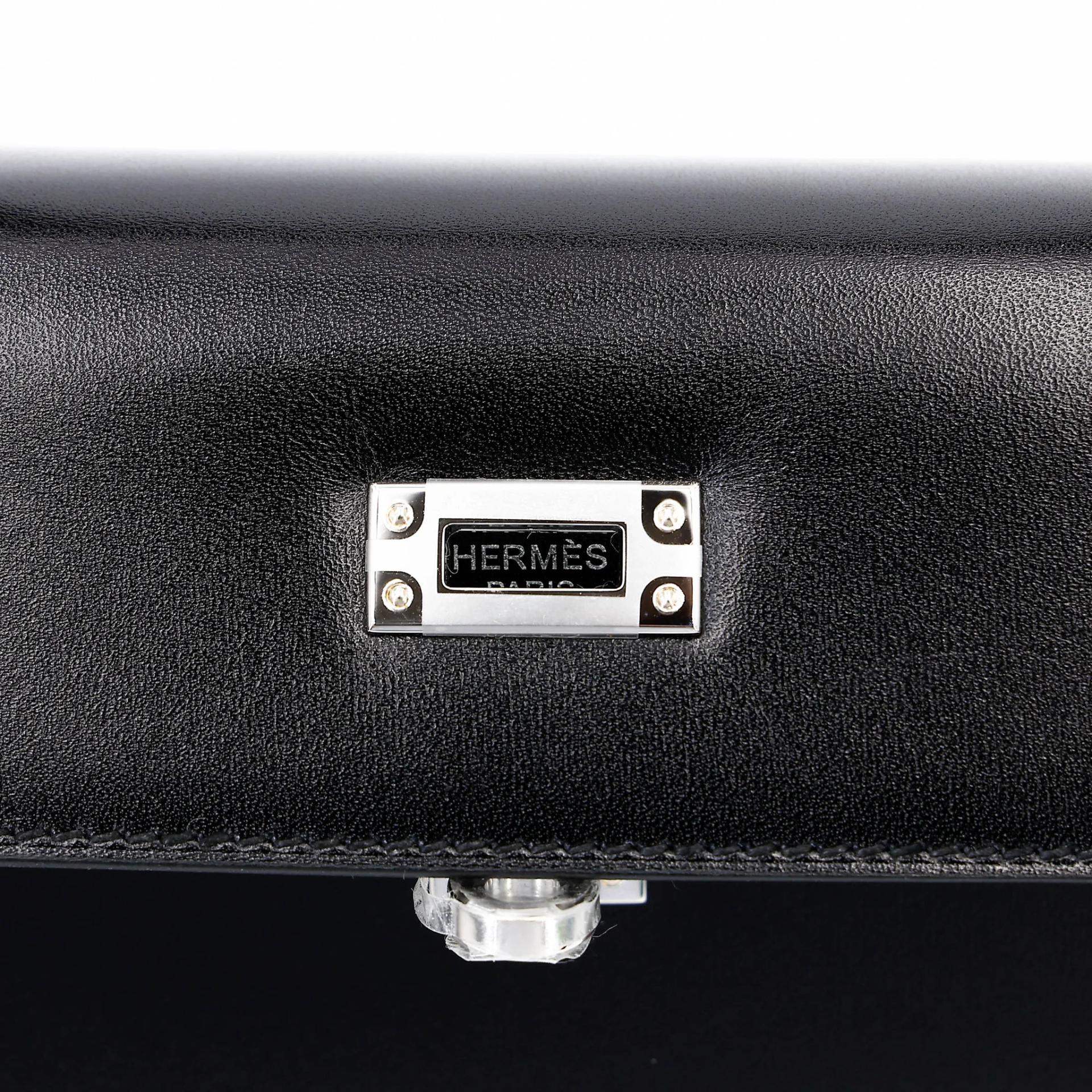 ランク N 新品 HERMÈS エルメス ケリー25 ブラック (89) ボックスカーフ シルバー金具 G刻印 (2026) - 10