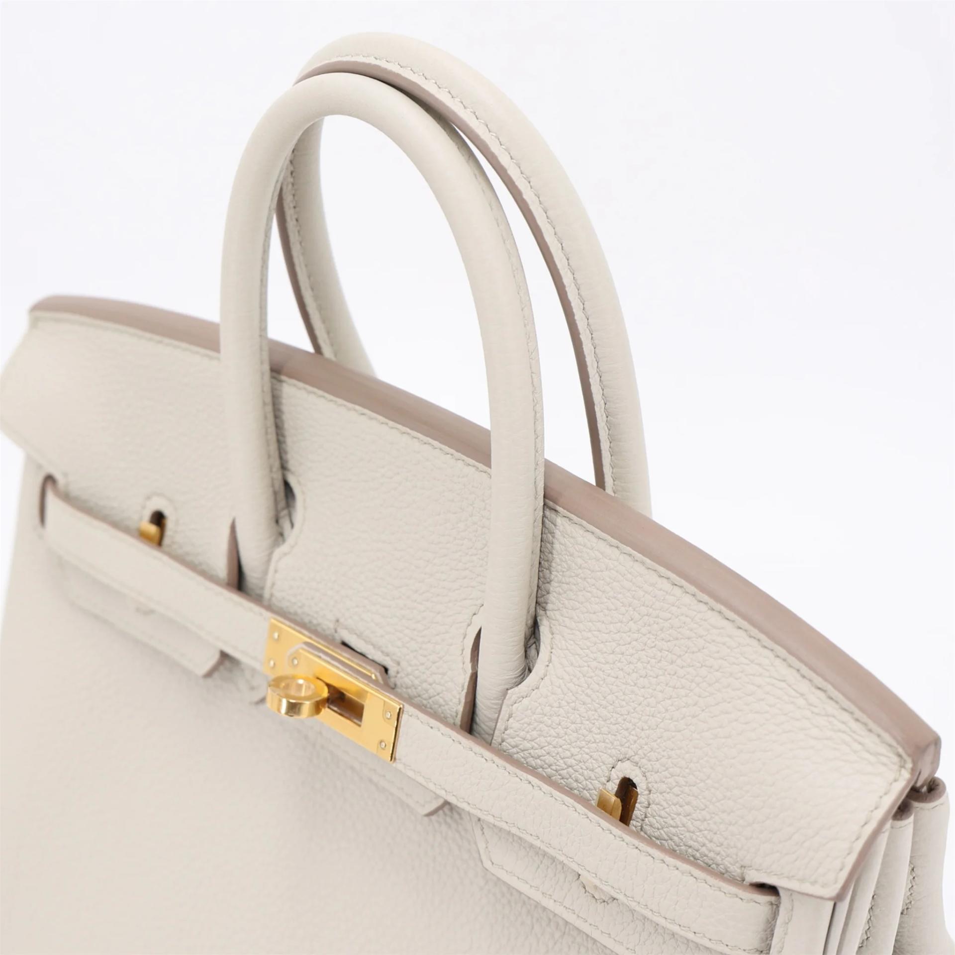 Unused ( Rank NS ) HERMÈS Birkin 25 Beton (8L) Togo Gold hardware U (2022) - 3