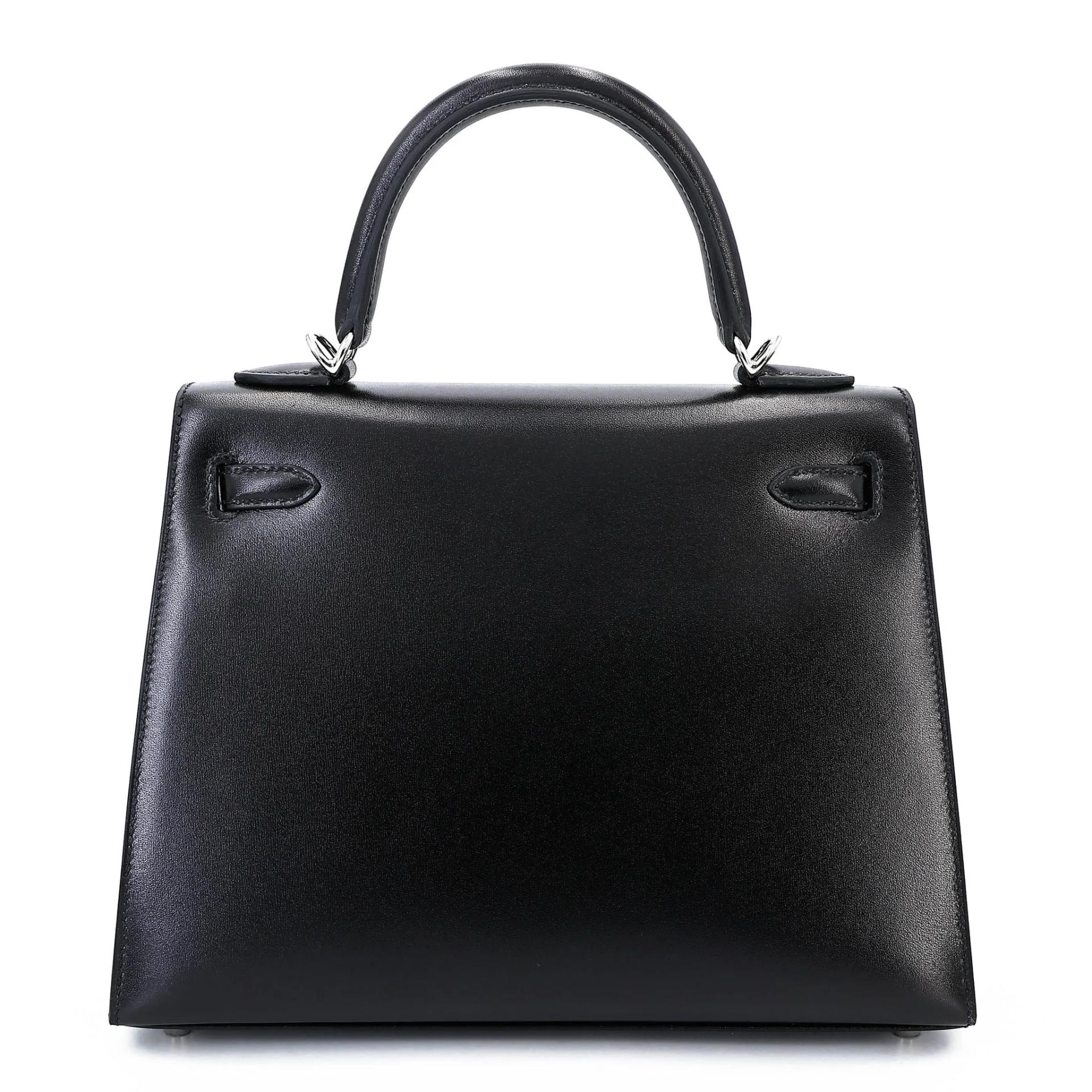 ランク N 新品 HERMÈS エルメス ケリー25 ブラック (89) ボックスカーフ シルバー金具 G刻印 (2026) - 2