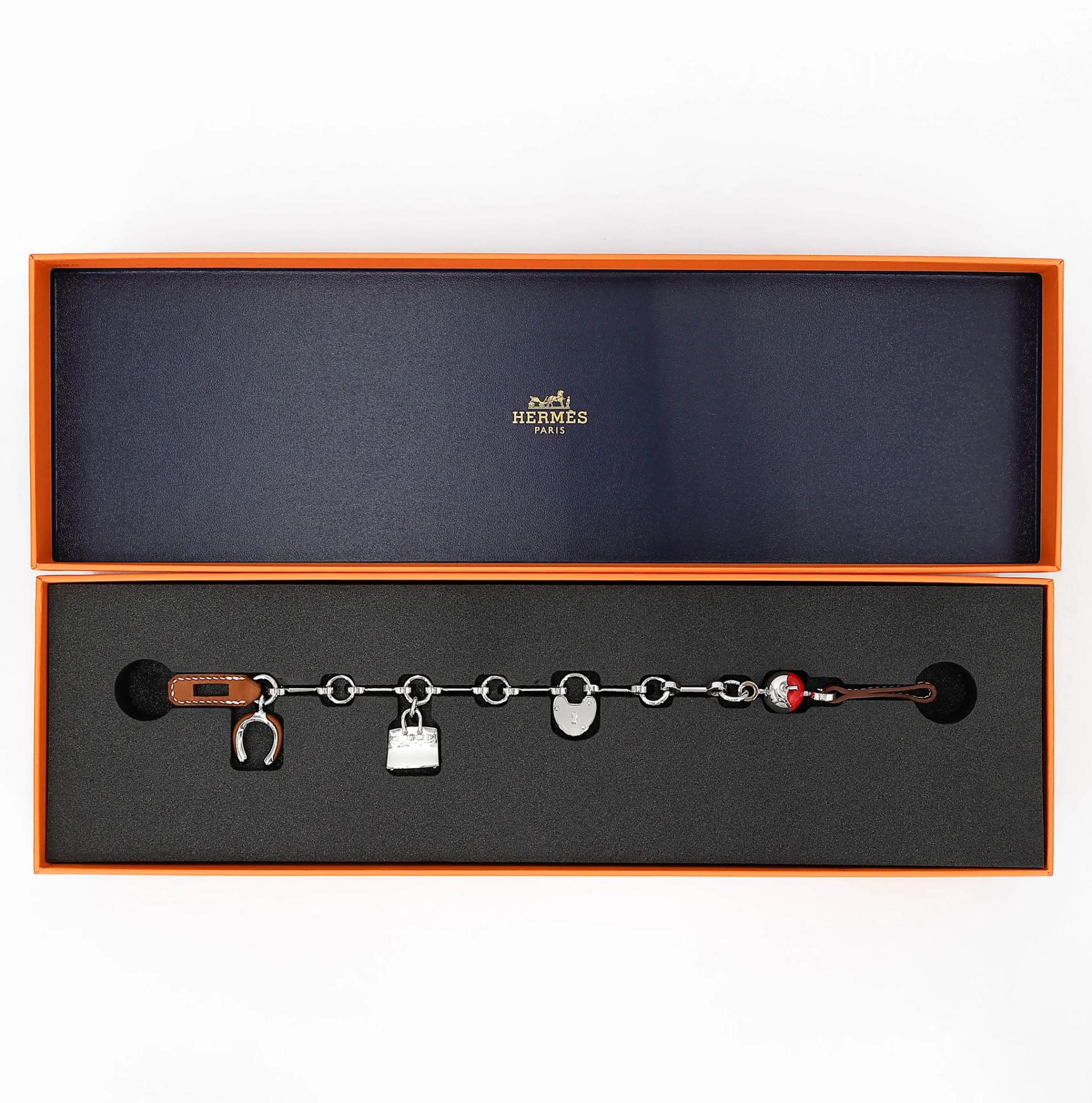 ランク N 新品 HERMÈS エルメス バッグチャーム フォーブ (34) ルージュクー (S3) バレニア シルバー金具 - 6