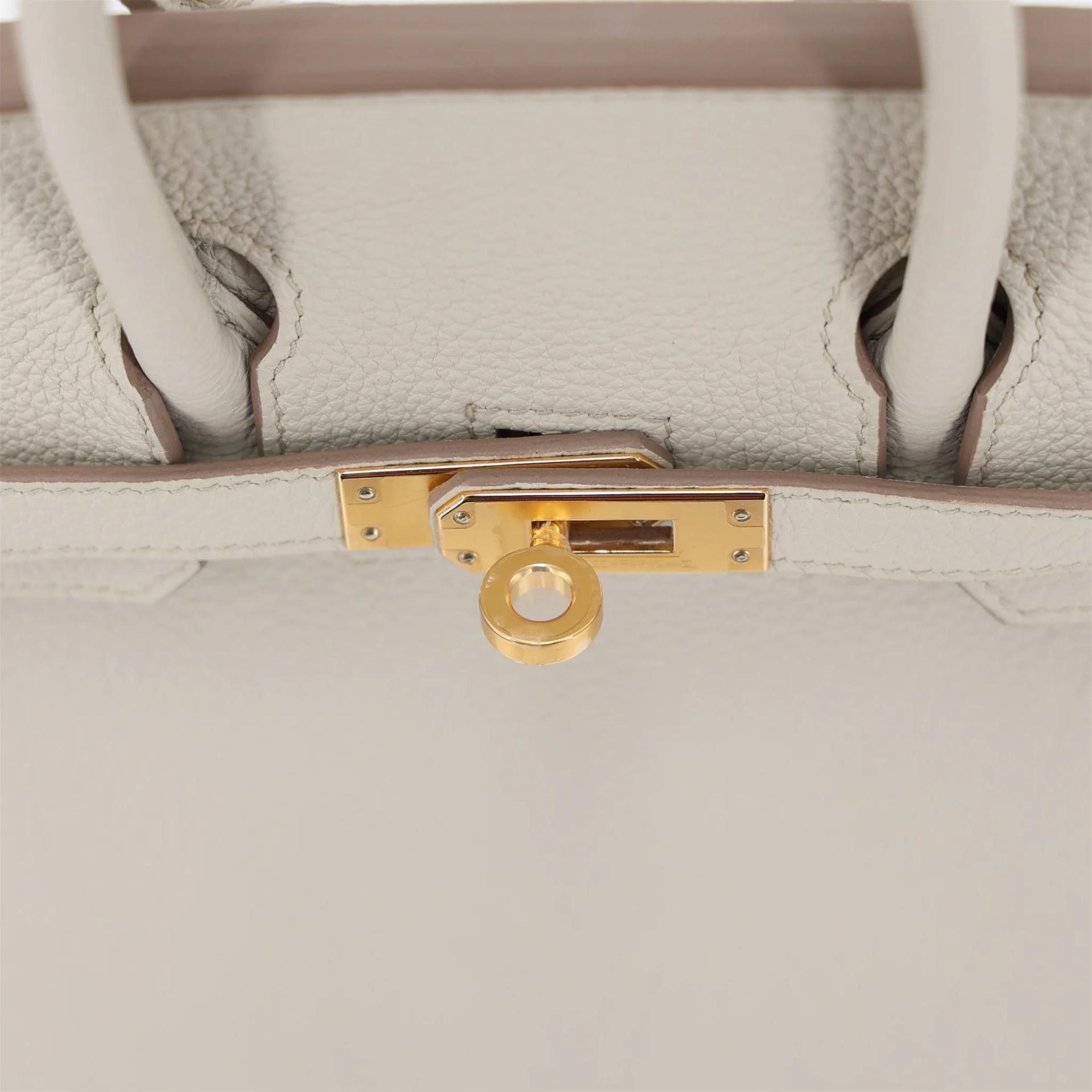 Unused ( Rank NS ) HERMÈS Birkin 25 Beton (8L) Togo Gold hardware U (2022) - 9