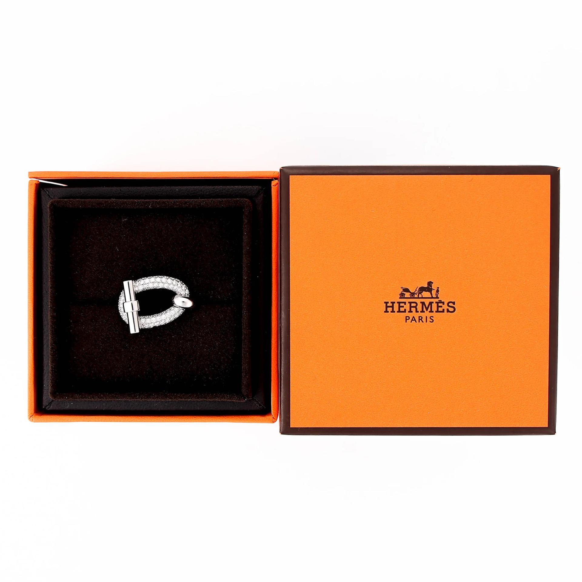 ランク N 新品 HERMÈS エルメス アダージュ リング ホワイト K18ホワイトゴールド - 1