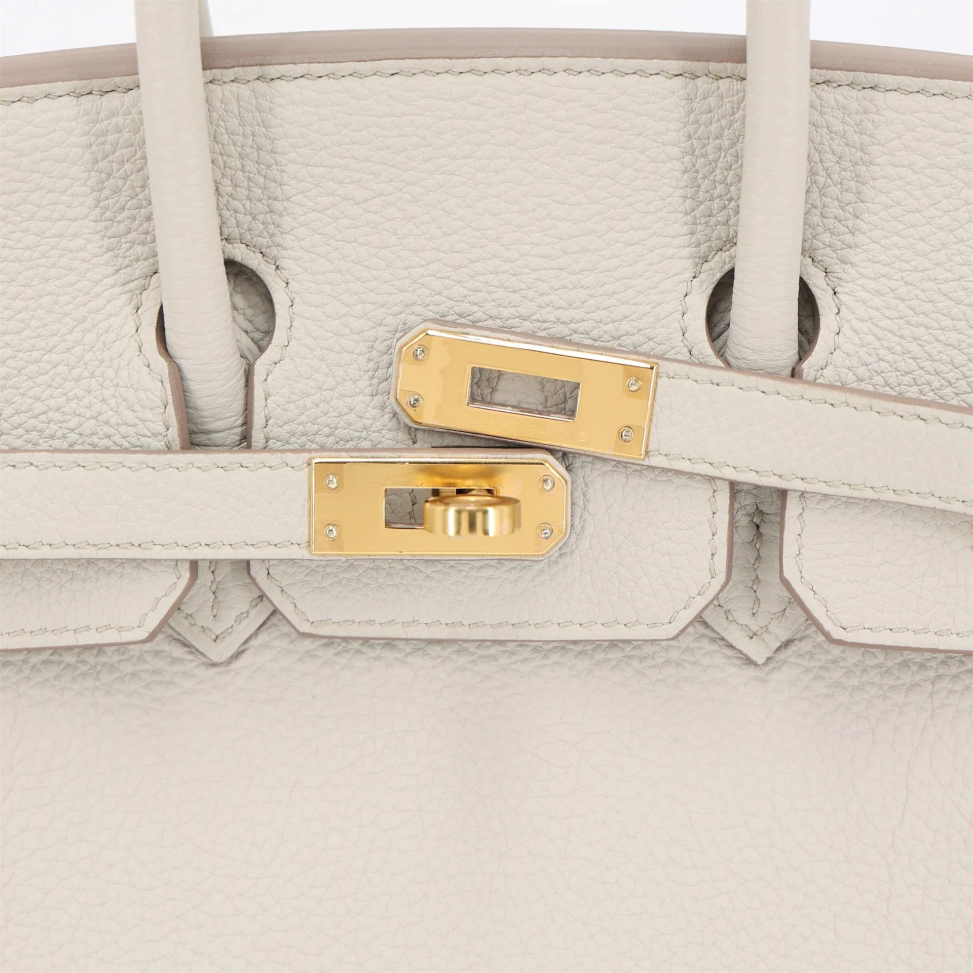 Unused ( Rank NS ) HERMÈS Birkin 25 Beton (8L) Togo Gold hardware U (2022) - 8