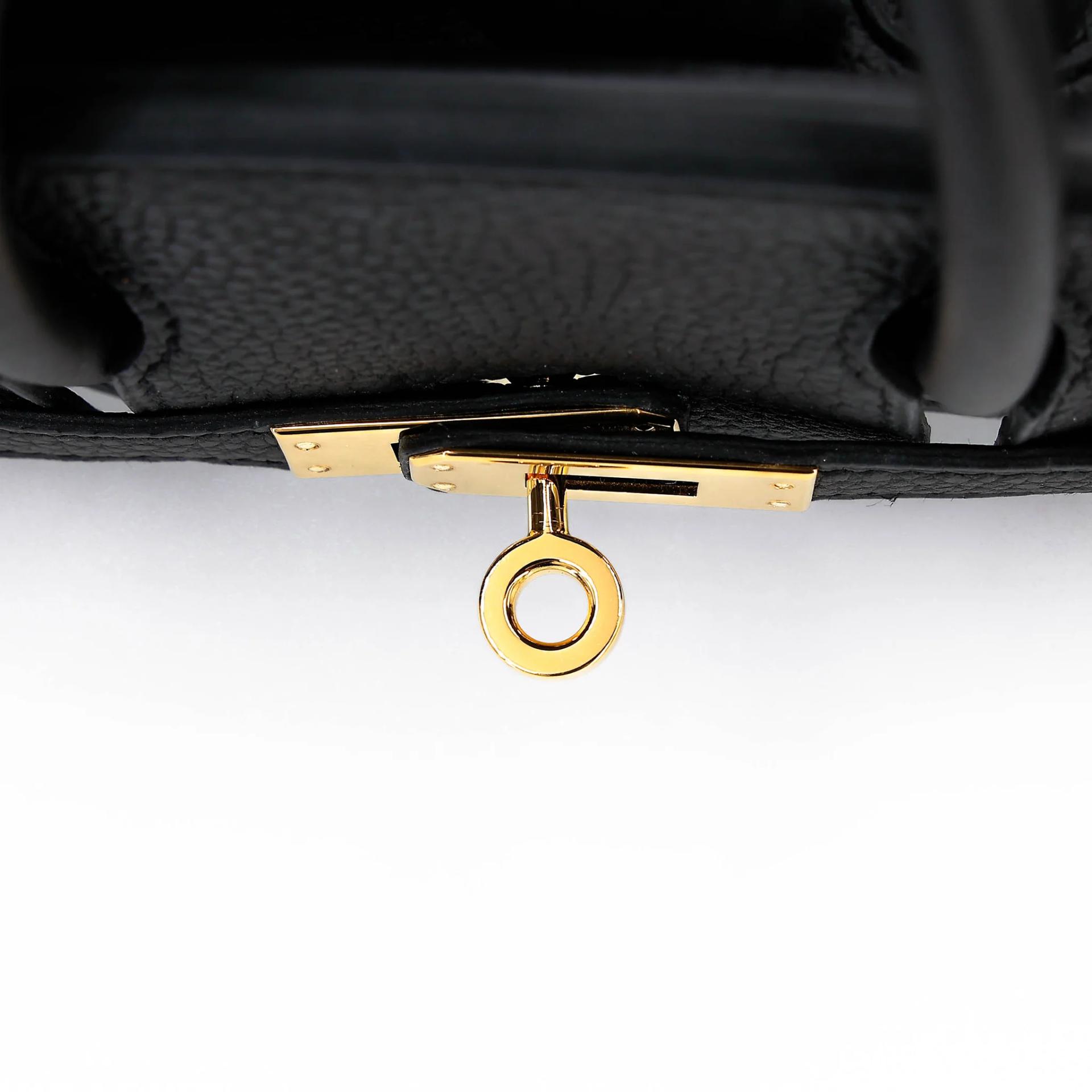 ランク A HERMÈS エルメス バーキン25 ブラック (89) トゴ ゴールド金具 X刻印 (2016) - 11