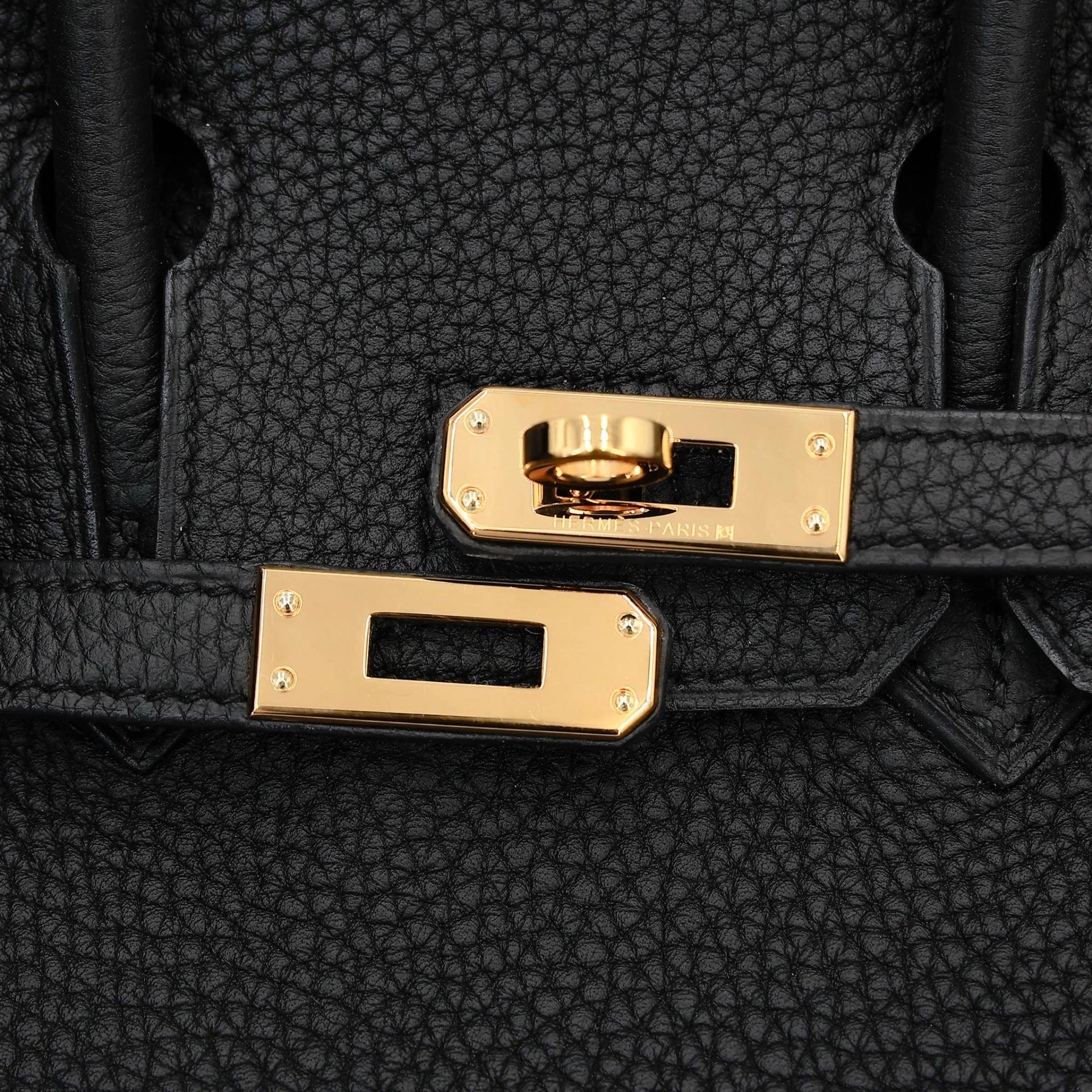 ランク A HERMÈS エルメス バーキン25 ブラック (89) トゴ ゴールド金具 X刻印 (2016) - 8