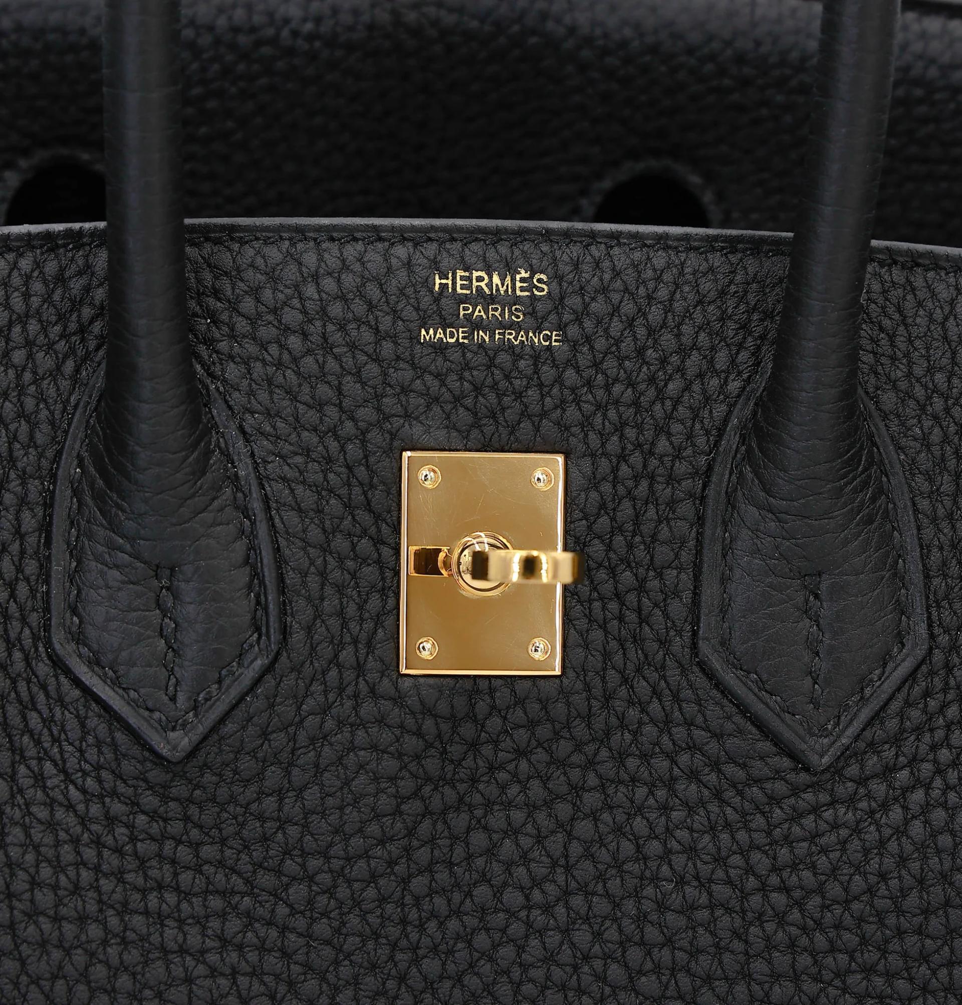 ランク A HERMÈS エルメス バーキン25 ブラック (89) トゴ ゴールド金具 X刻印 (2016) - 12