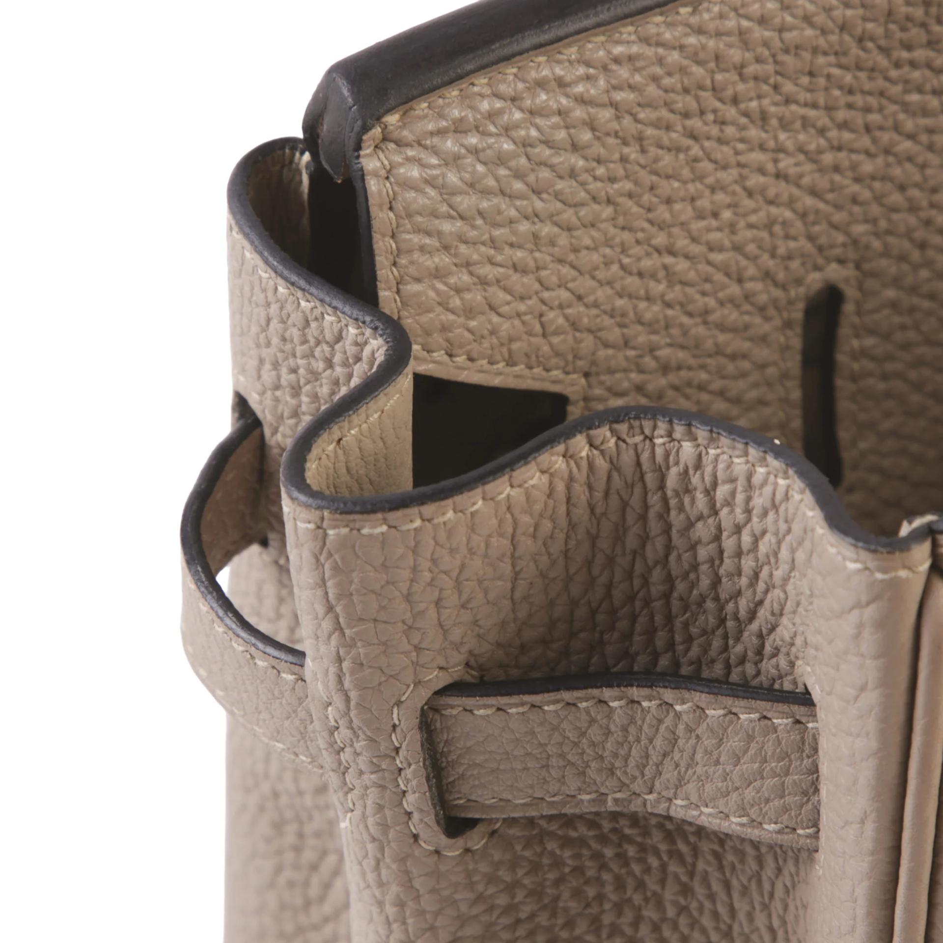 Very Good ( Rank A) HERMÈS Birkin 30 Gris Tourterelle (81) Clemence Palladium hardware Square M (2009) - 13