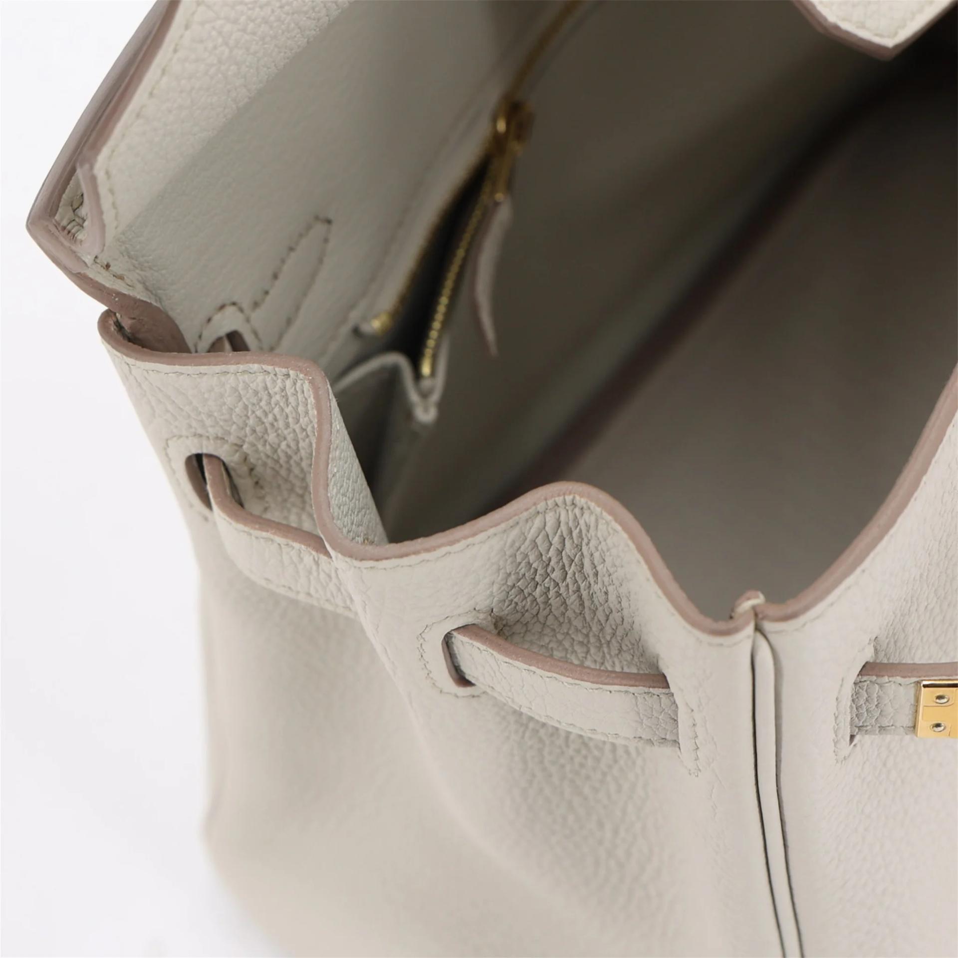 Unused ( Rank NS ) HERMÈS Birkin 25 Beton (8L) Togo Gold hardware U (2022) - 12