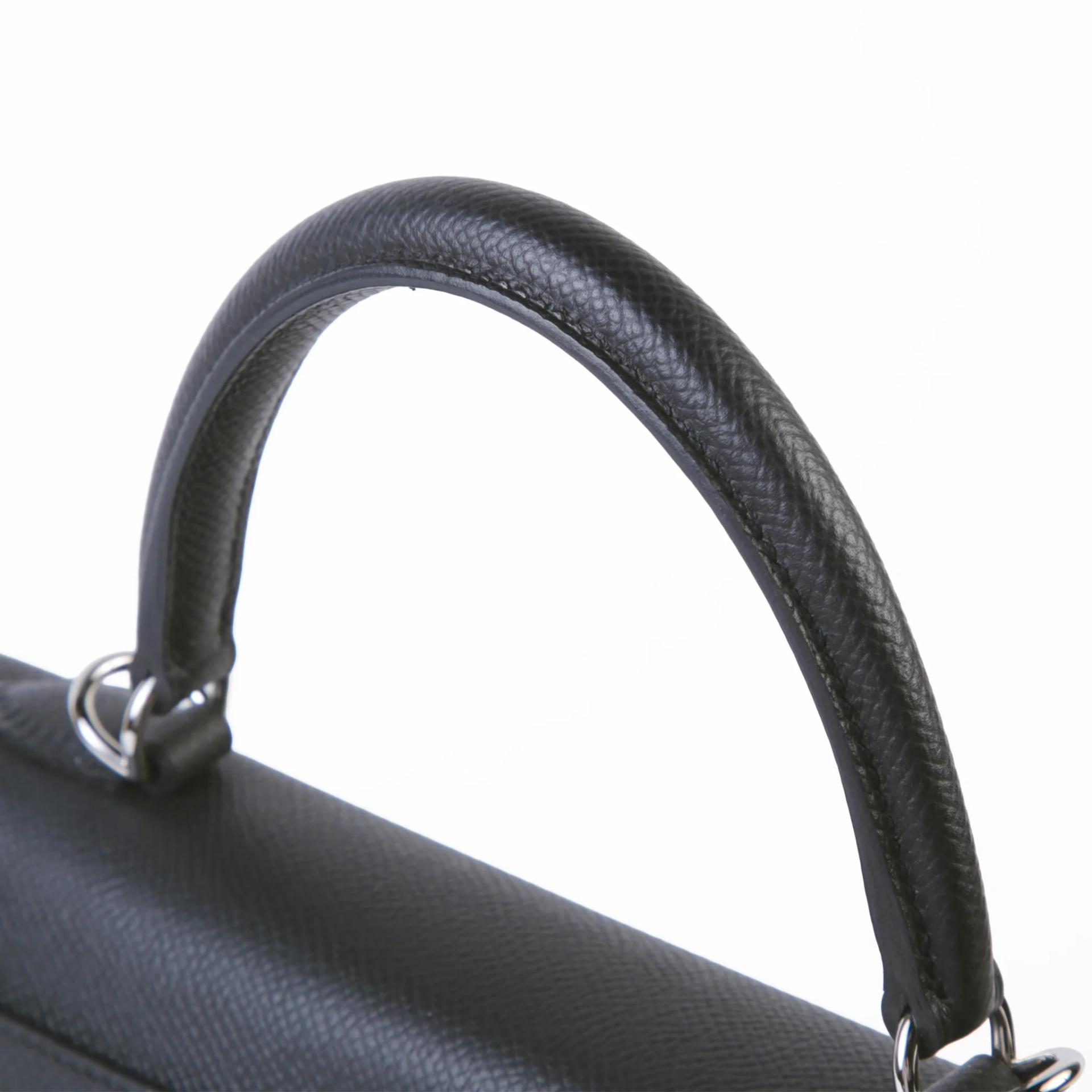 Very Good ( Rank A) HERMÈS Kelly 25 Sellier Noir (89) Epsom Palladium hardware K (2025) - 3