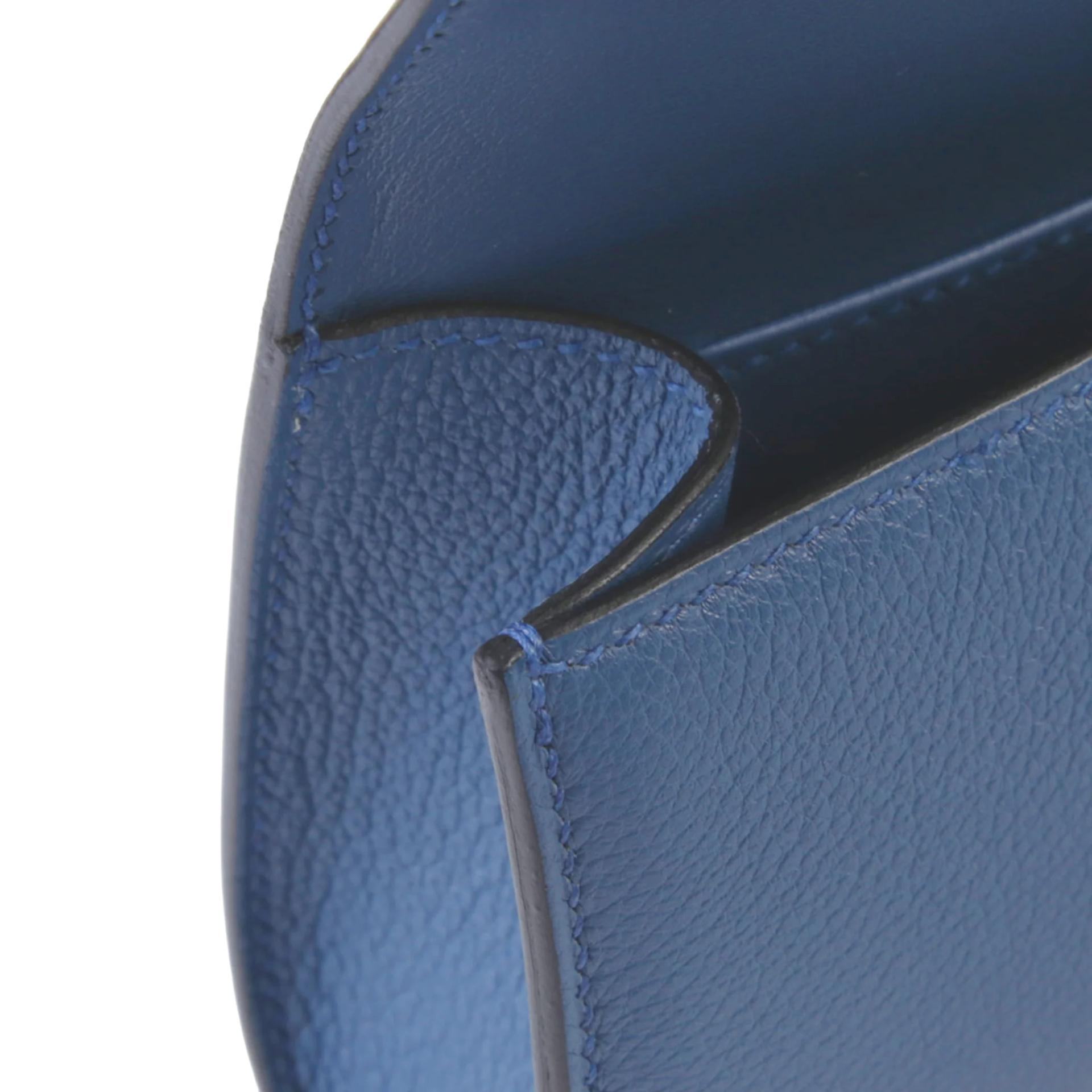 ランク A HERMÈS エルメス エジェ クラッチバッグ ブルー エバーカラー ゴールド金具 A刻印 (2017) - 11