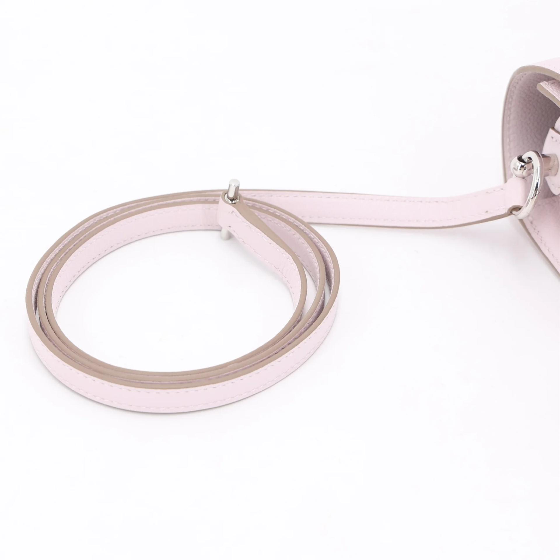 Excellent ( Rank SA ) HERMÈS Roulis Mini Mauve Pale (09) Evercolor Palladium hardware B (2023) - 16