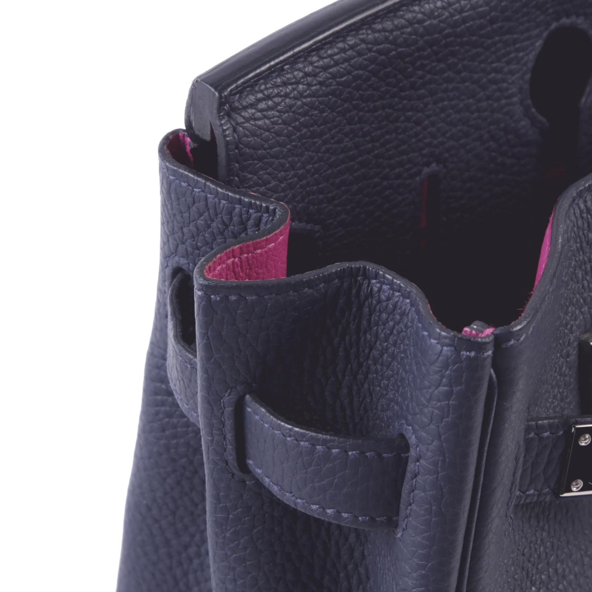 ランク A HERMÈS エルメス バーキン30 ヴェルソ ブルーニュイ (2Z) ローズパープル (L3) トリヨン シルバー金具 C刻印 (2018) - 12