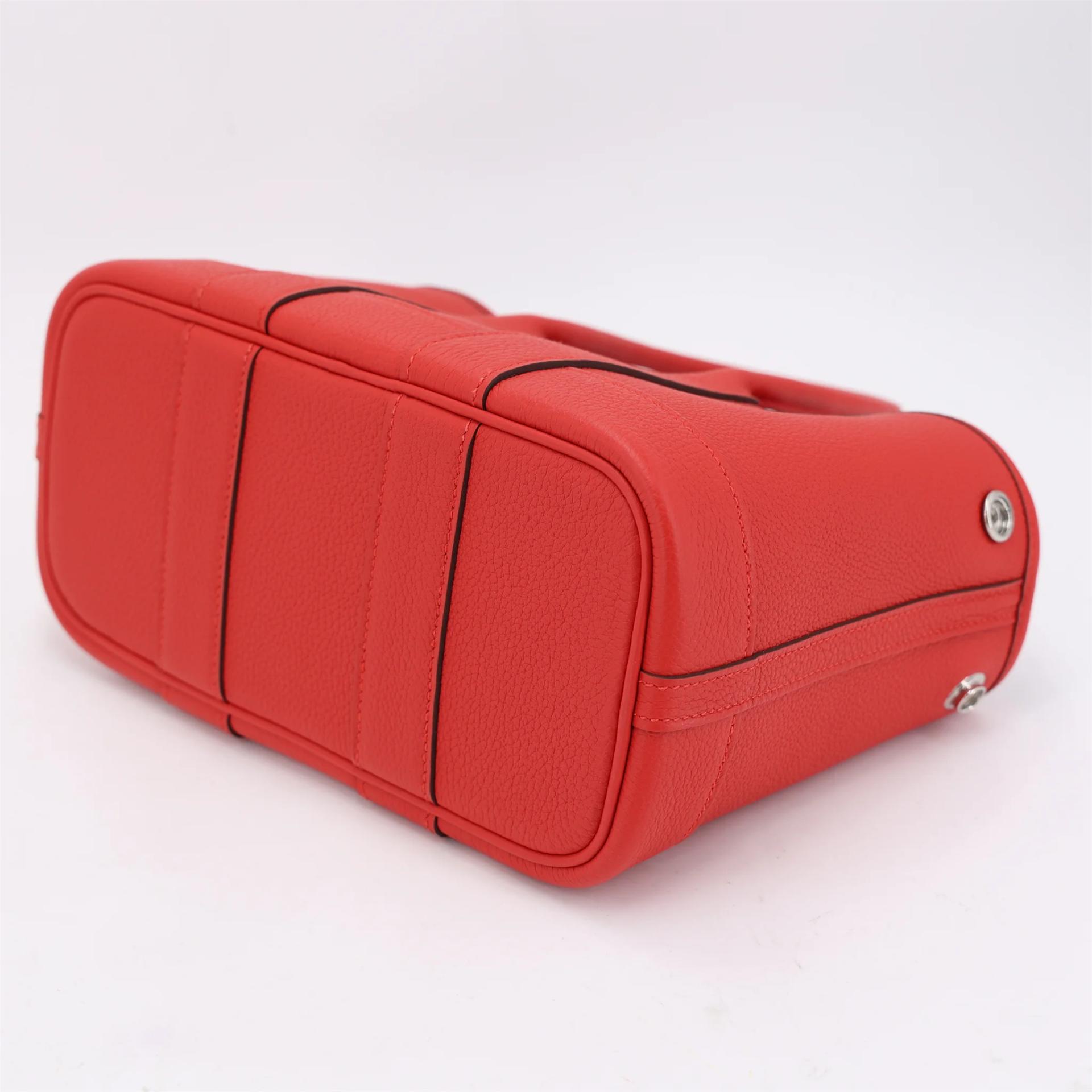Brand New ( Rank N ) HERMÈS Neo Garden Party 23 Rouge Radieux (O5) Togo Palladium hardware K (2025) - 5