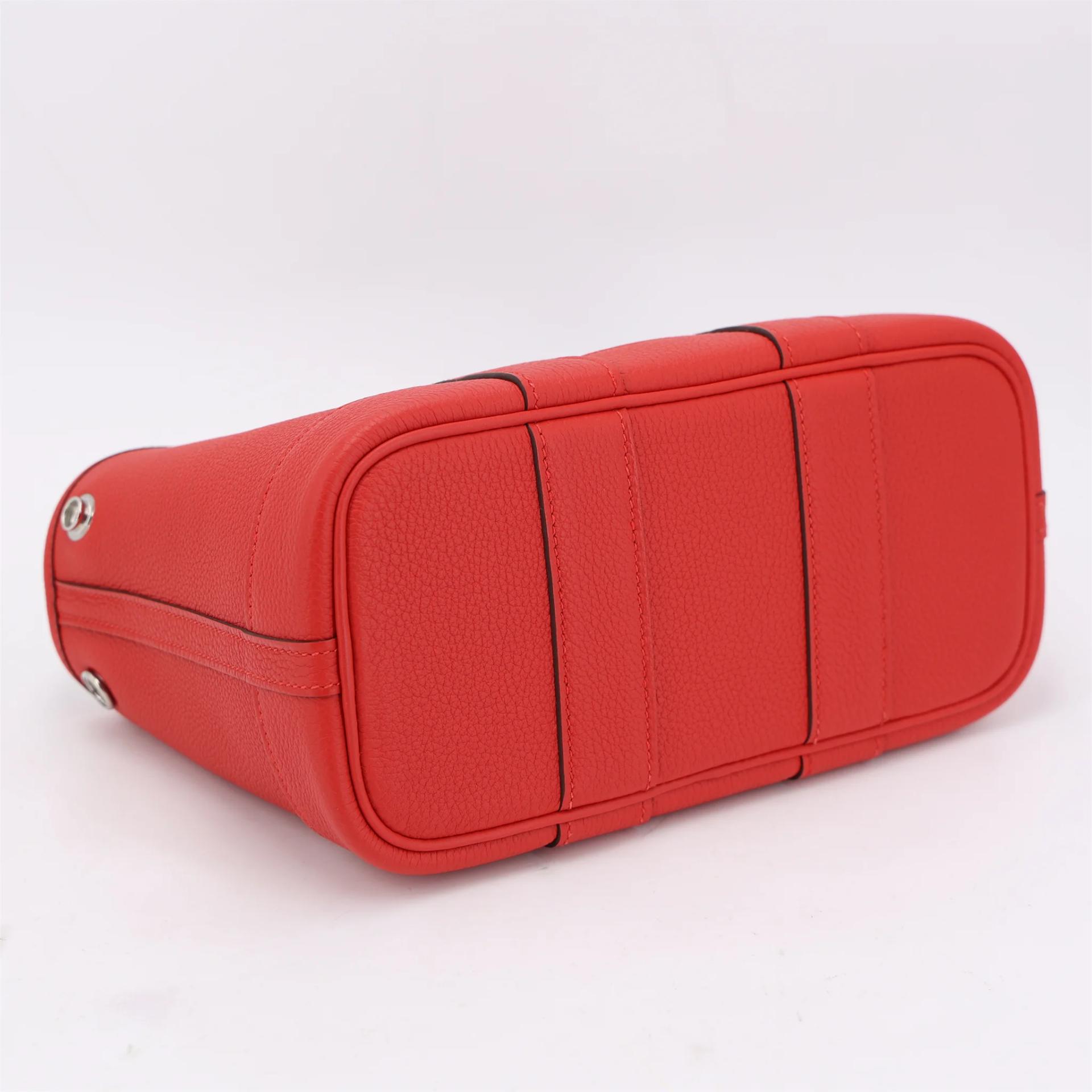 Brand New ( Rank N ) HERMÈS Neo Garden Party 23 Rouge Radieux (O5) Togo Palladium hardware K (2025) - 6