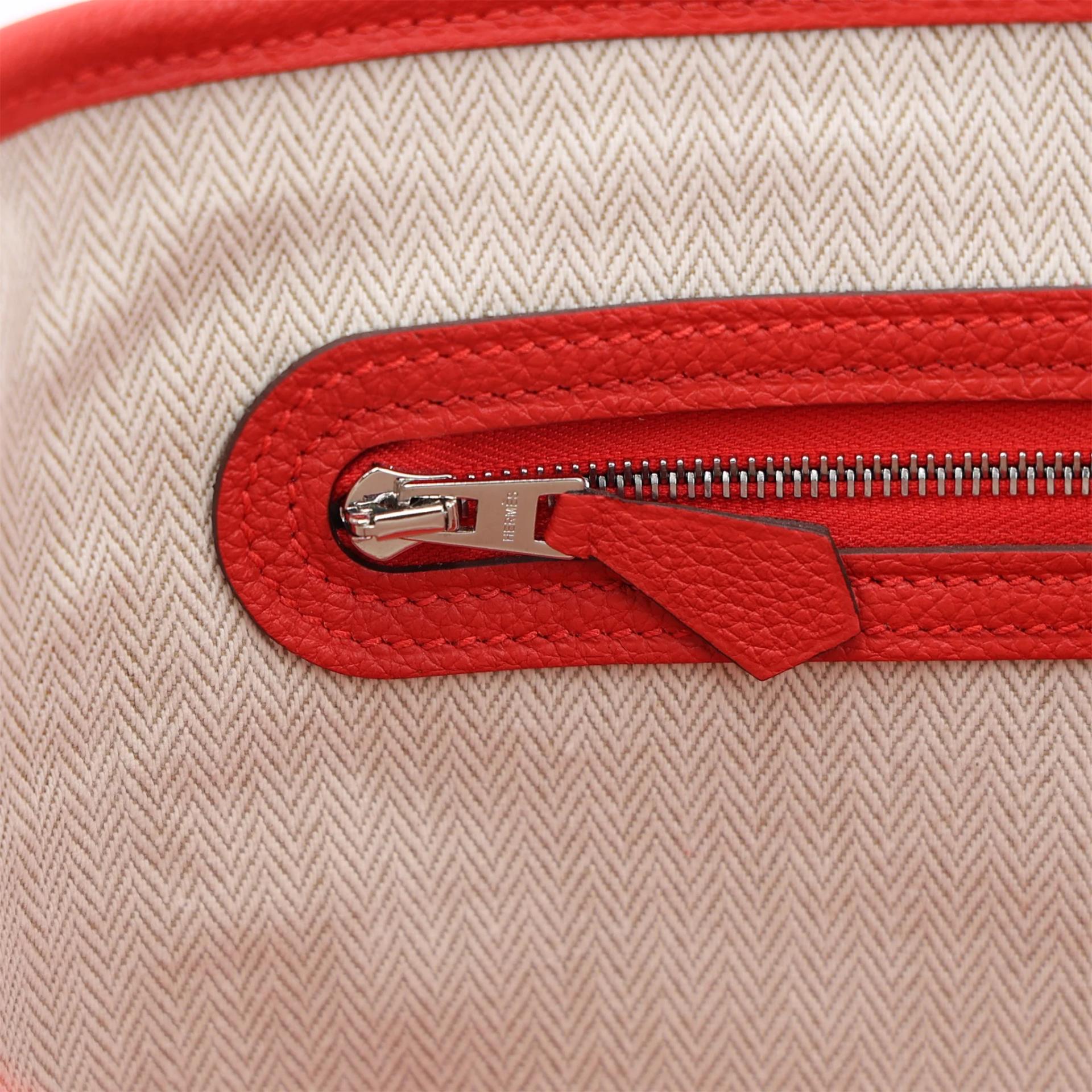 Brand New ( Rank N ) HERMÈS Neo Garden Party 23 Rouge Radieux (O5) Togo Palladium hardware K (2025) - 13