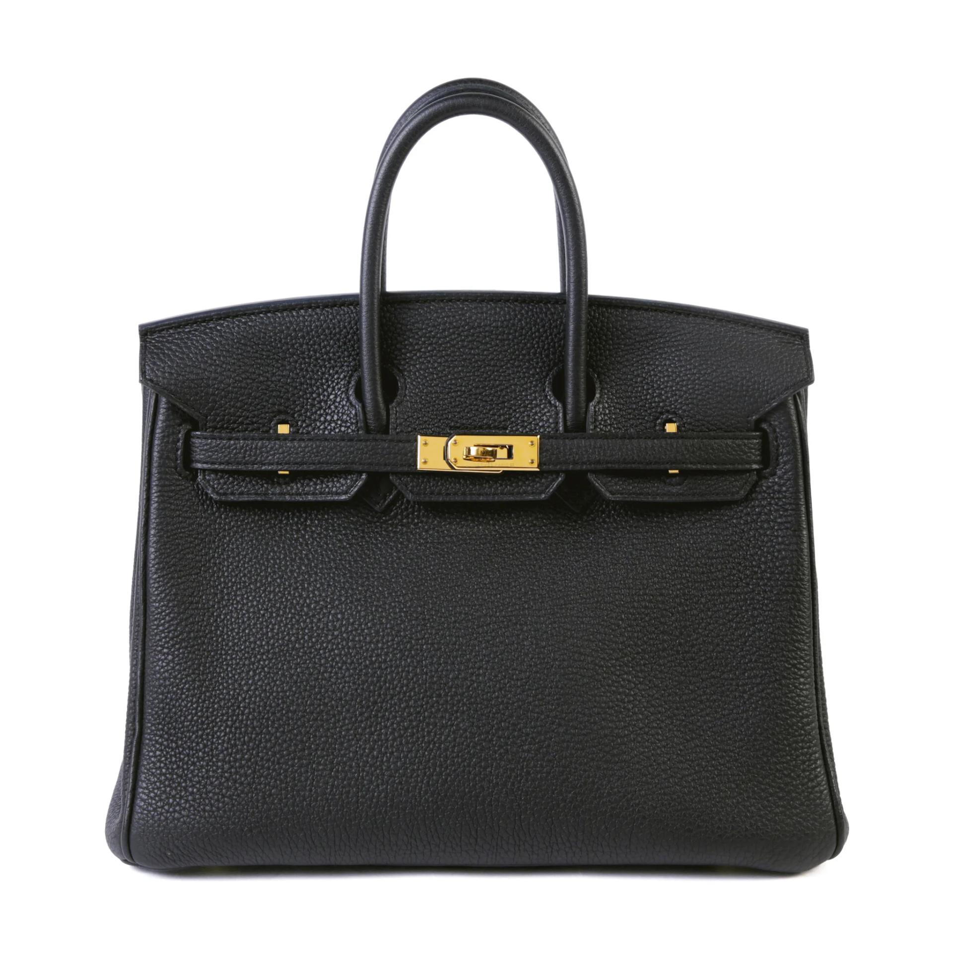 ランク A HERMÈS エルメス バーキン25 ブラック (89) トゴ ゴールド金具 T刻印 (2015) - 1