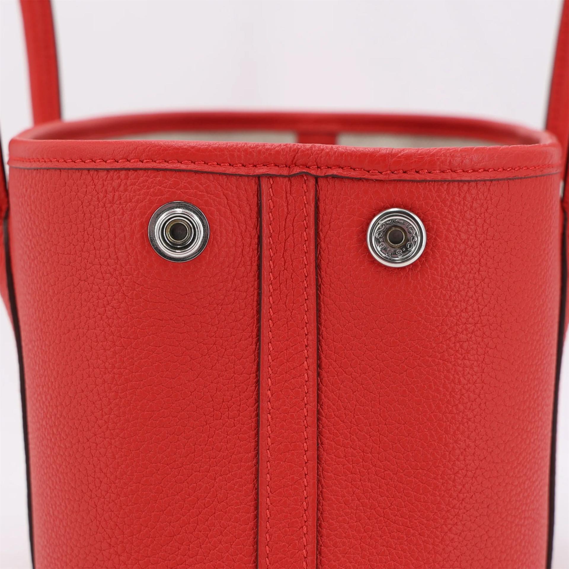 Brand New ( Rank N ) HERMÈS Neo Garden Party 23 Rouge Radieux (O5) Togo Palladium hardware K (2025) - 8