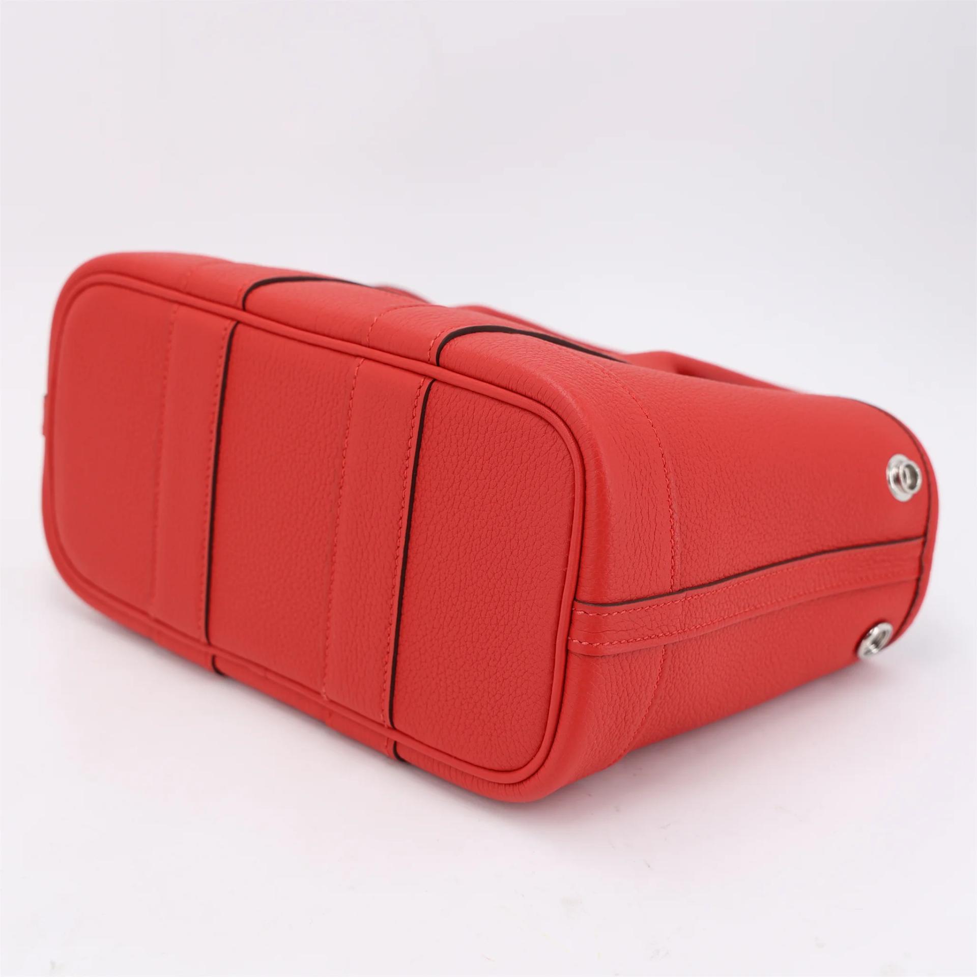 Brand New ( Rank N ) HERMÈS Neo Garden Party 23 Rouge Radieux (O5) Togo Palladium hardware K (2025) - 7