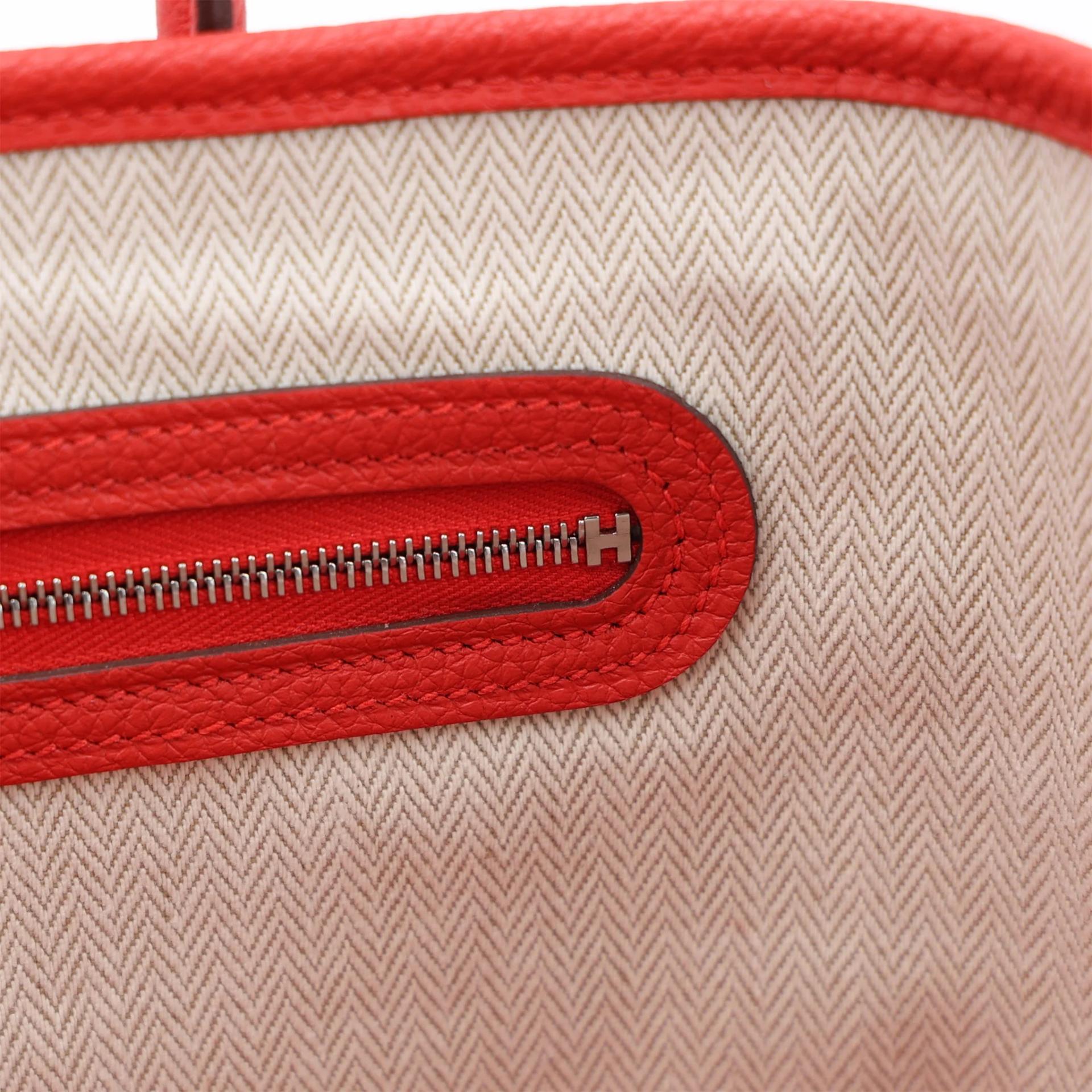 Brand New ( Rank N ) HERMÈS Neo Garden Party 23 Rouge Radieux (O5) Togo Palladium hardware K (2025) - 14