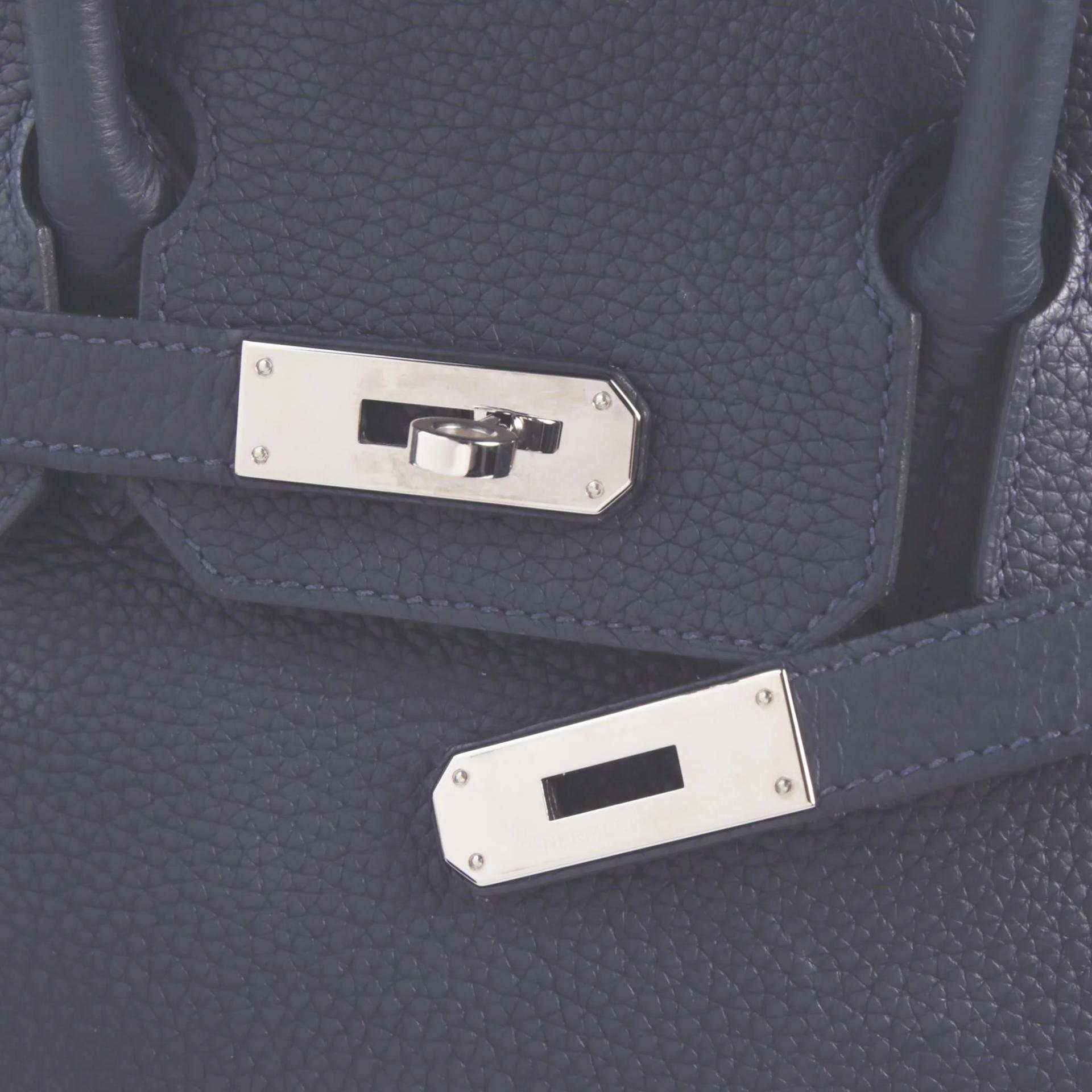 ランク A HERMÈS エルメス バーキン30 ヴェルソ ブルーニュイ (2Z) ローズパープル (L3) トリヨン シルバー金具 C刻印 (2018) - 8