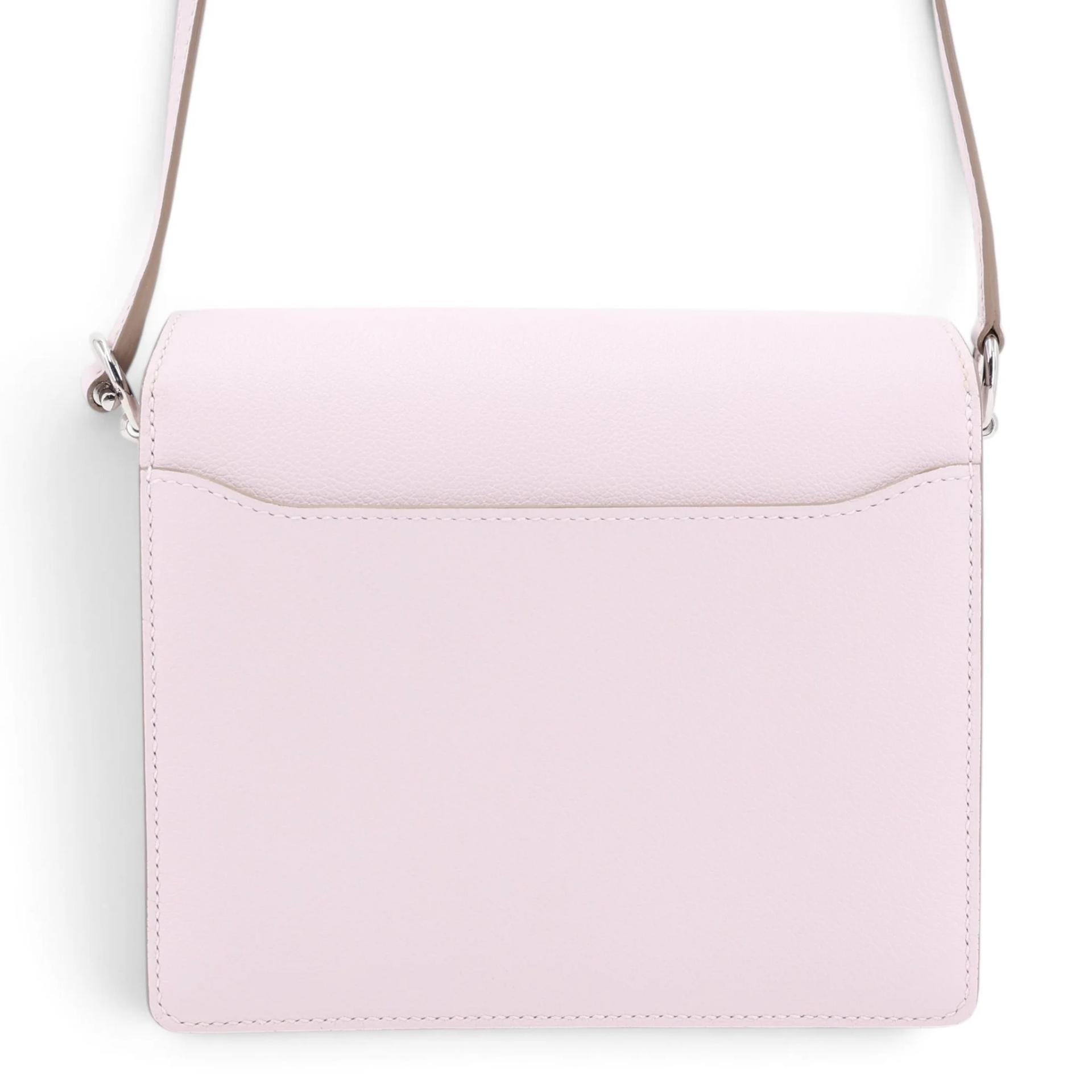Excellent ( Rank SA ) HERMÈS Roulis Mini Mauve Pale (09) Evercolor Palladium hardware B (2023) - 2