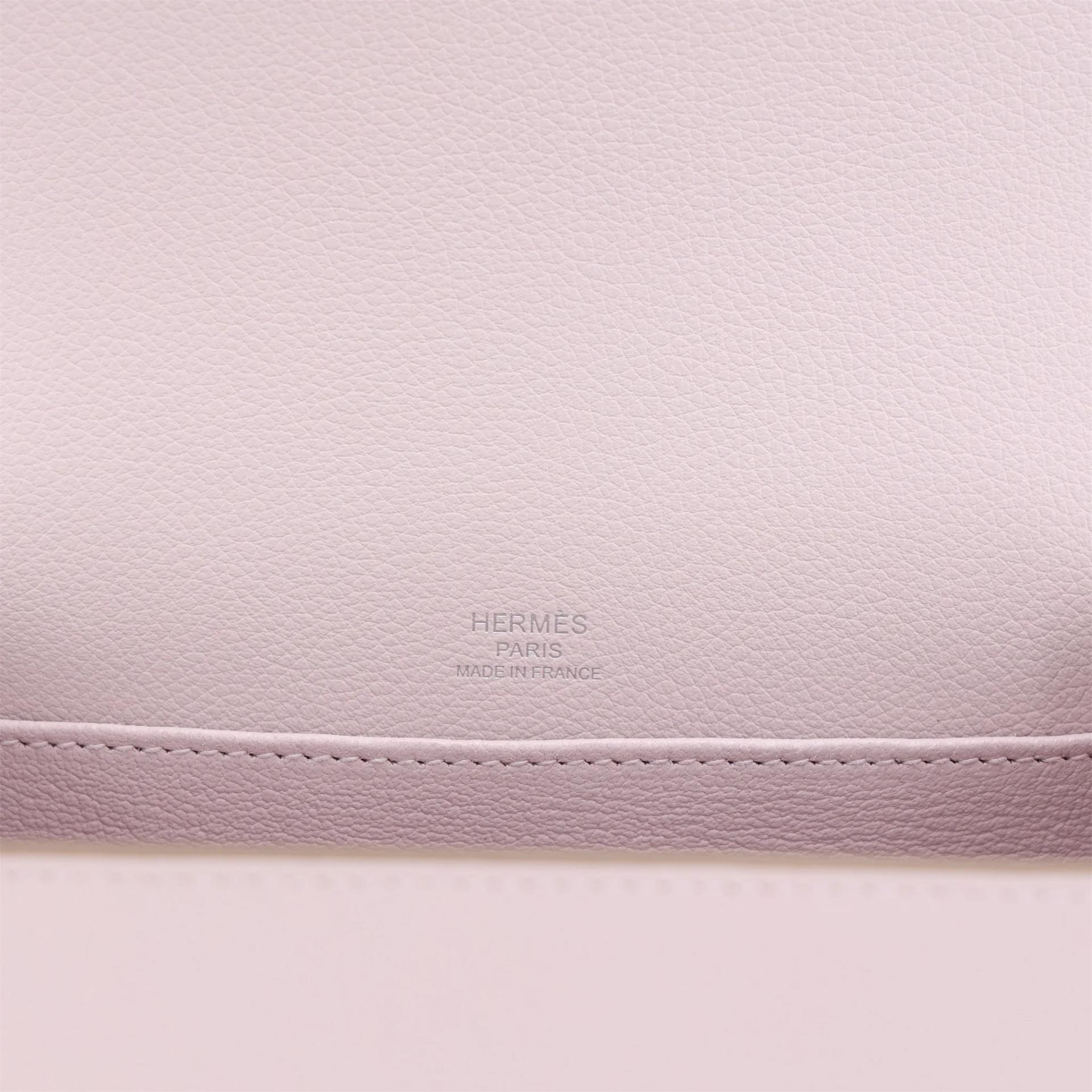 Excellent ( Rank SA ) HERMÈS Roulis Mini Mauve Pale (09) Evercolor Palladium hardware B (2023) - 8
