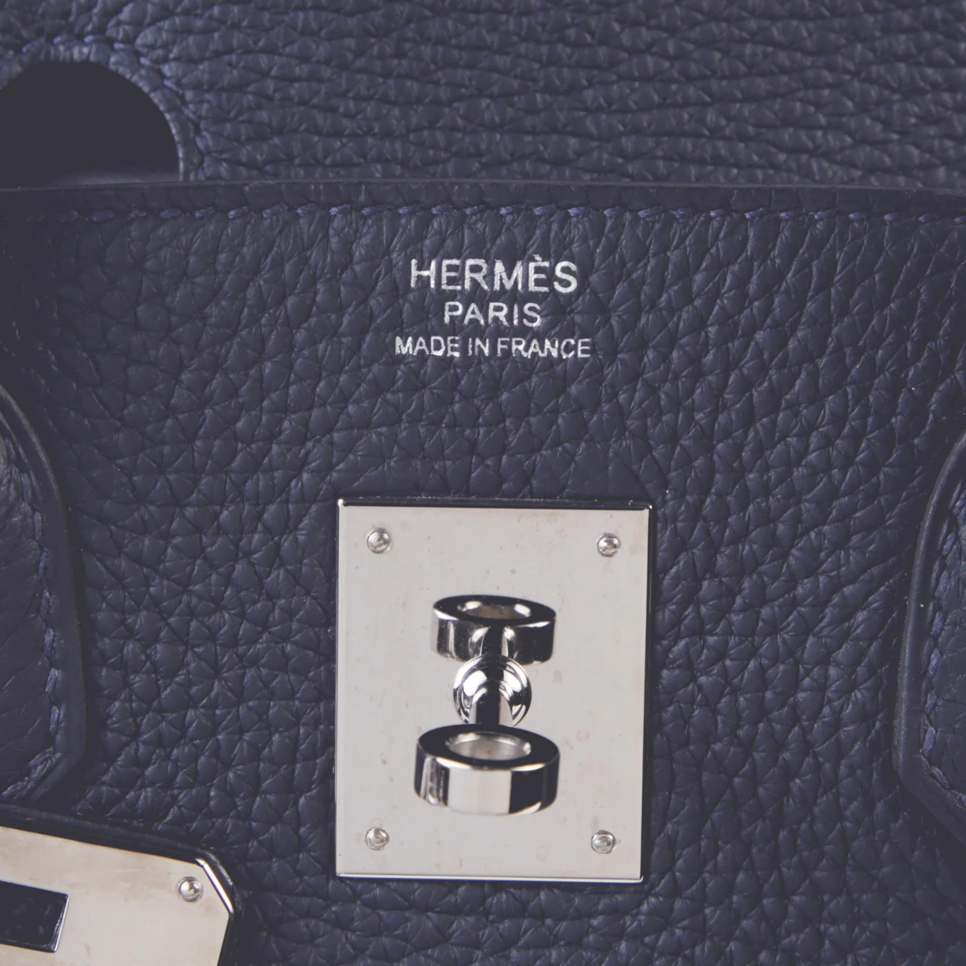 ランク A HERMÈS エルメス バーキン30 ヴェルソ ブルーニュイ (2Z) ローズパープル (L3) トリヨン シルバー金具 C刻印 (2018) - 9